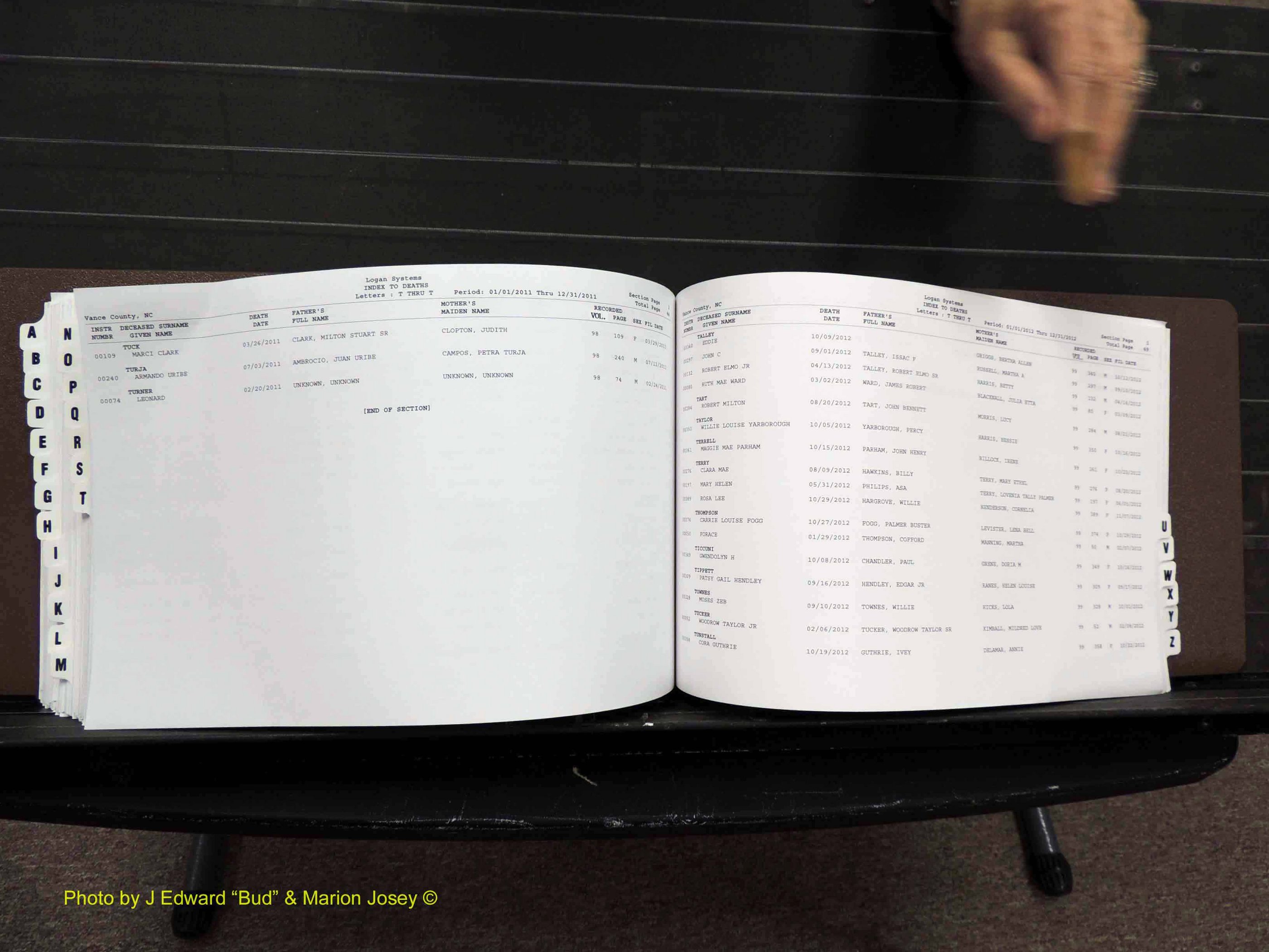 Vance Co, NC, Deaths, A-Z, 2005-2012 (294).JPG