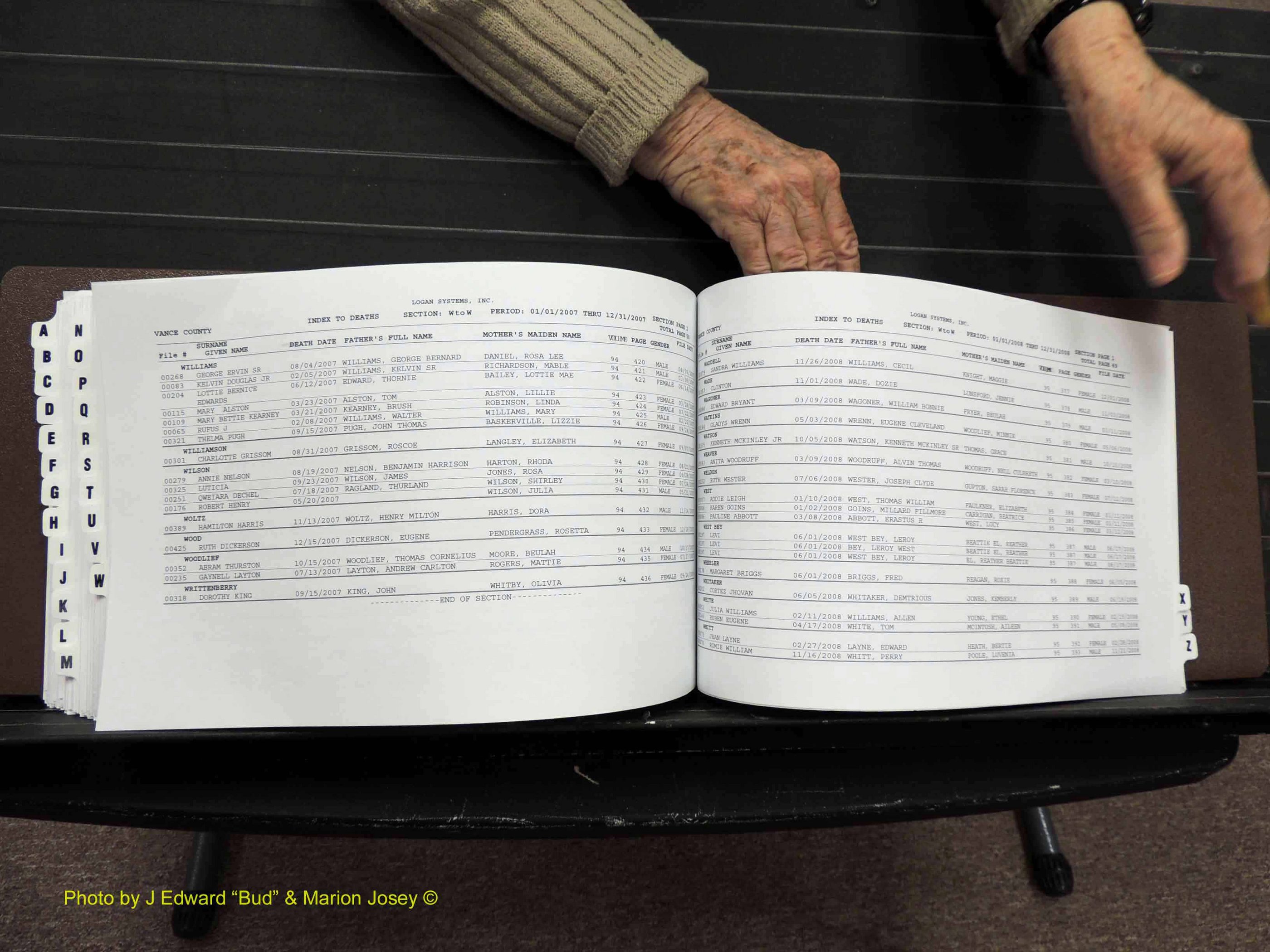 Vance Co, NC, Deaths, A-Z, 2005-2012 (310).JPG