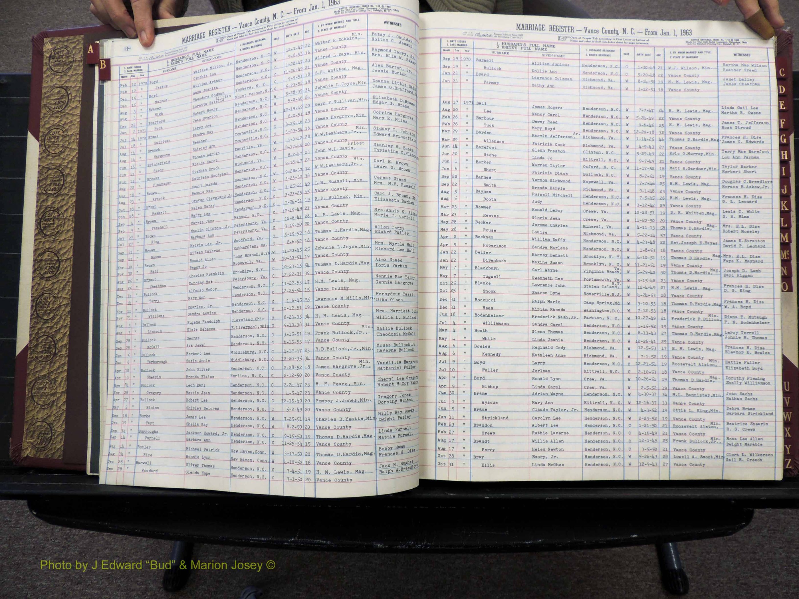 Vance Co, NC, Marriages, A-Z, 1963-1978 (115).JPG