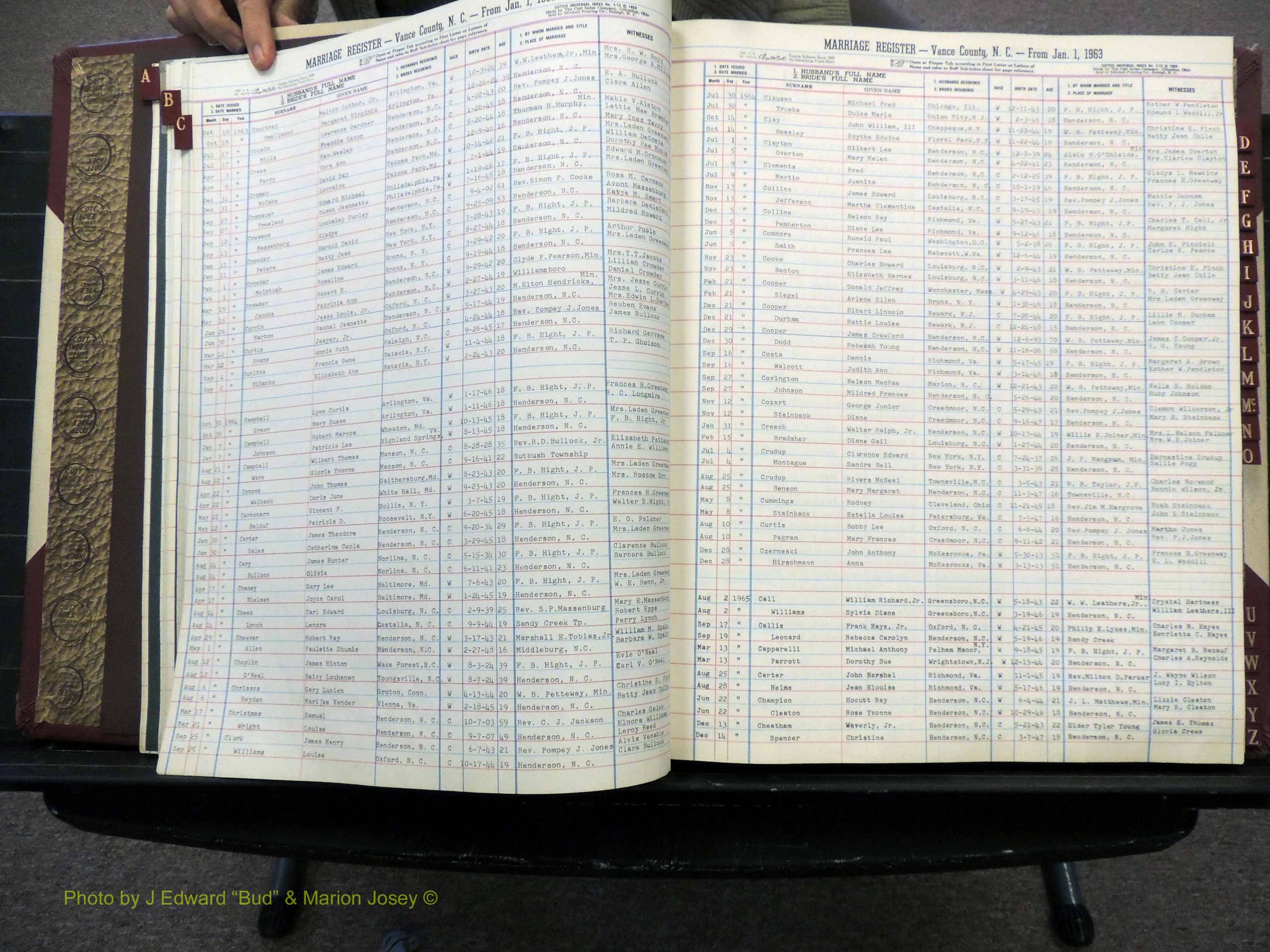 Vance Co, NC, Marriages, A-Z, 1963-1978 (122).JPG