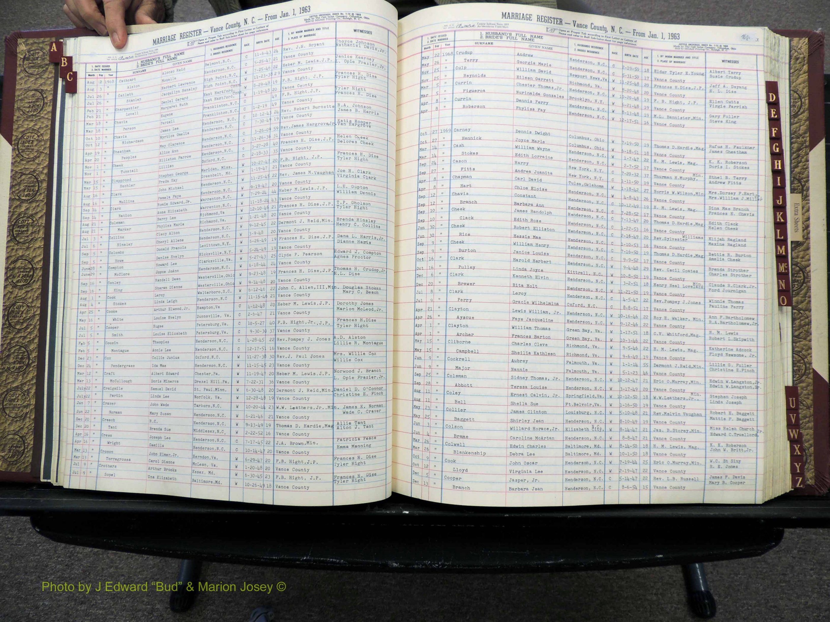 Vance Co, NC, Marriages, A-Z, 1963-1978 (125).JPG