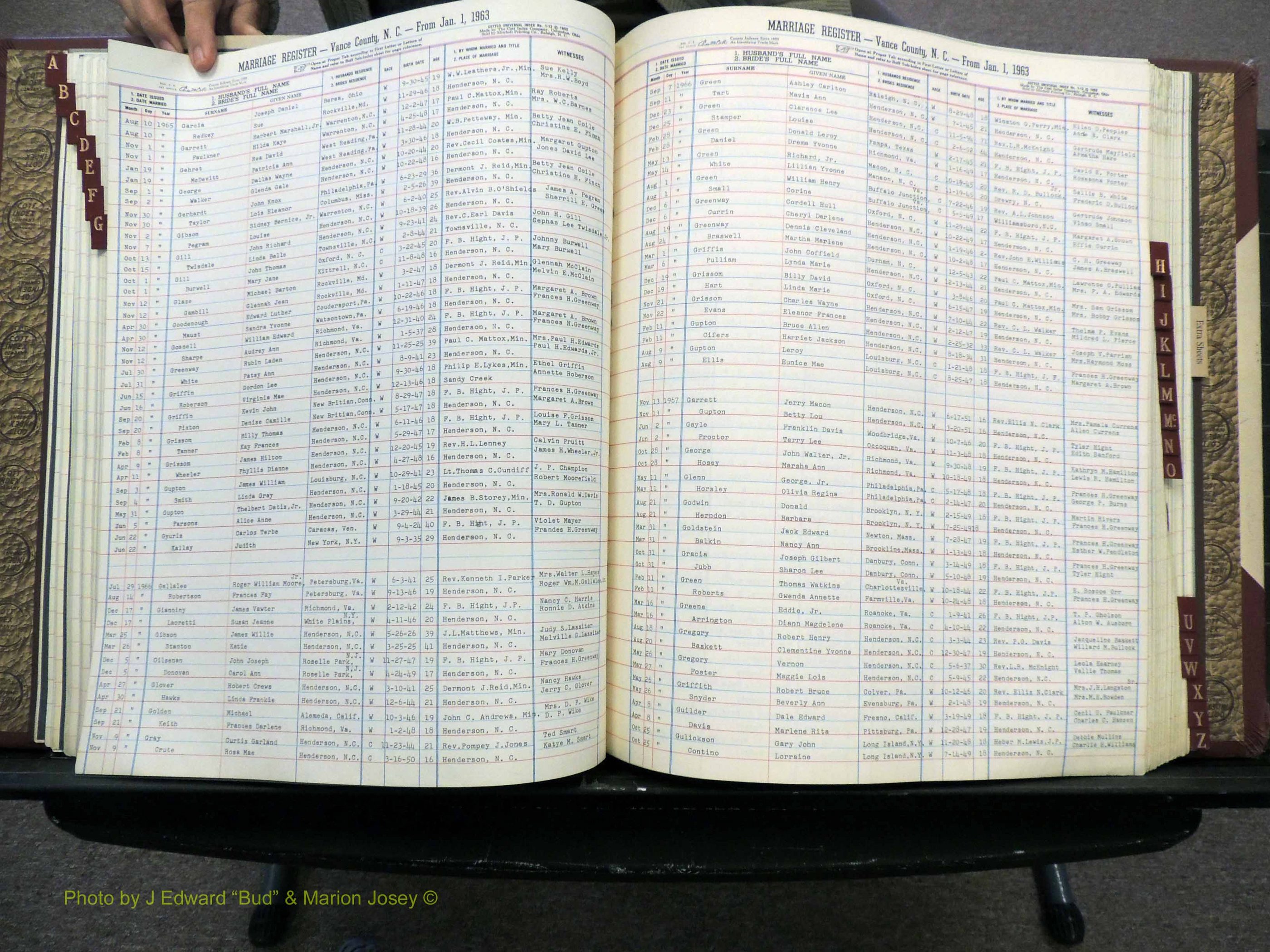 Vance Co, NC, Marriages, A-Z, 1963-1978 (150).JPG