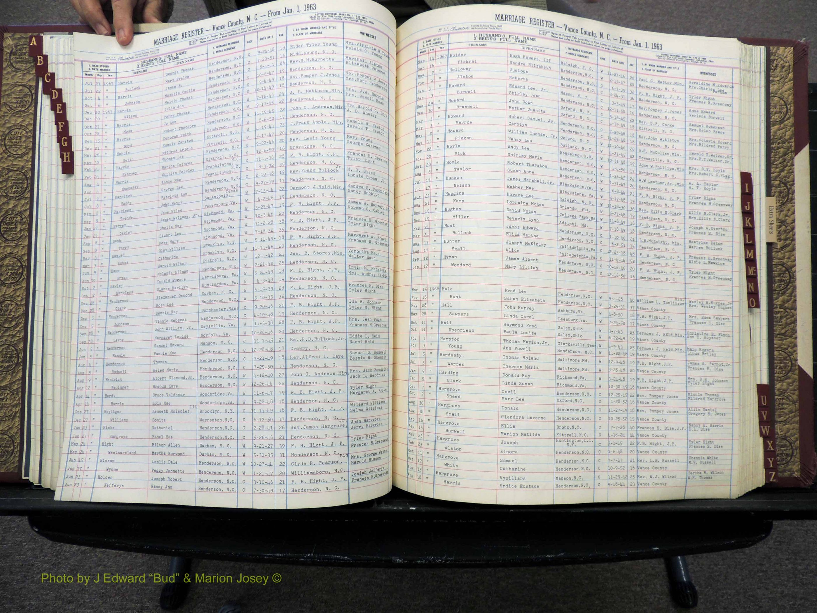 Vance Co, NC, Marriages, A-Z, 1963-1978 (159).JPG