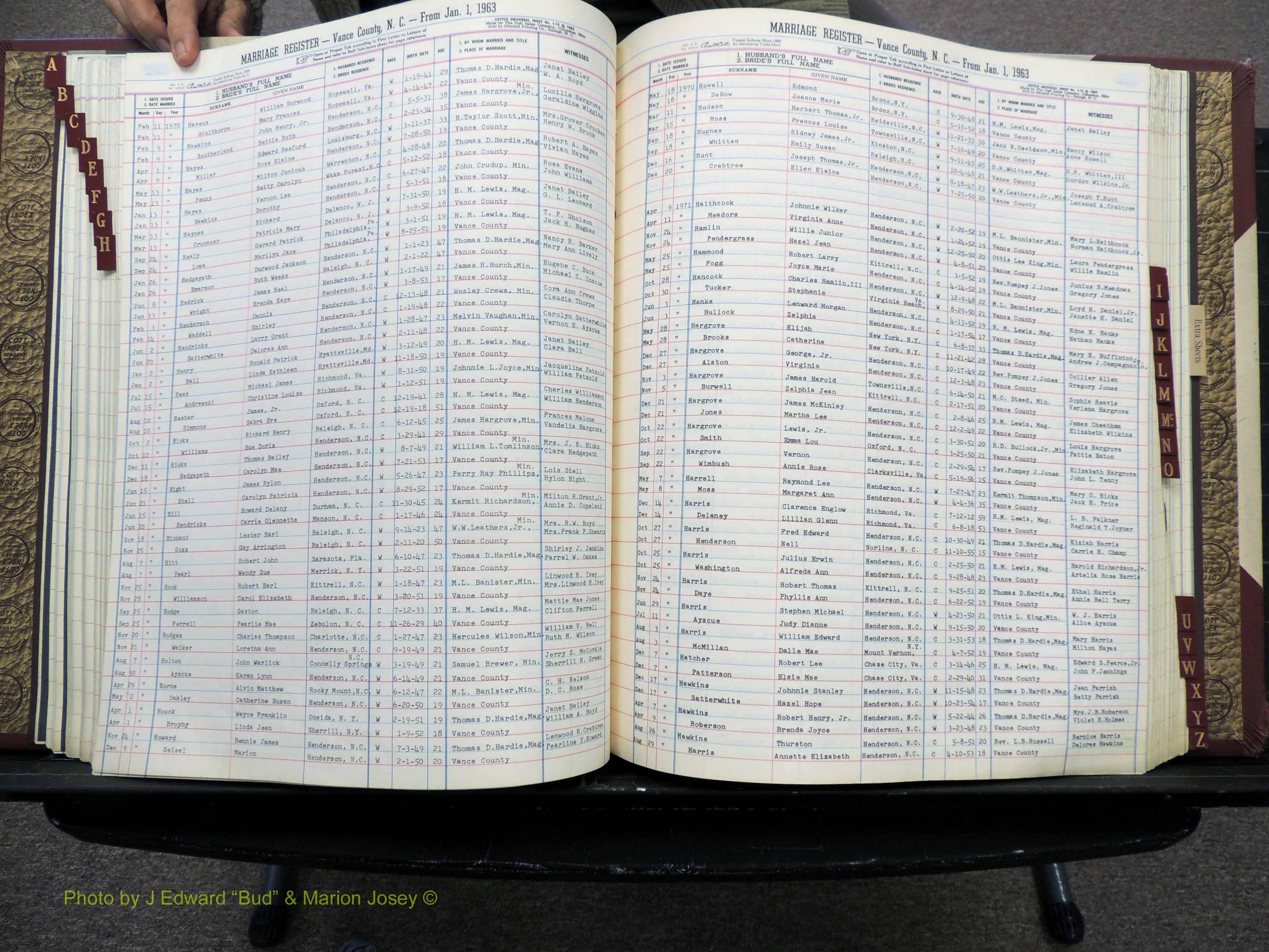 Vance Co, NC, Marriages, A-Z, 1963-1978 (162).JPG