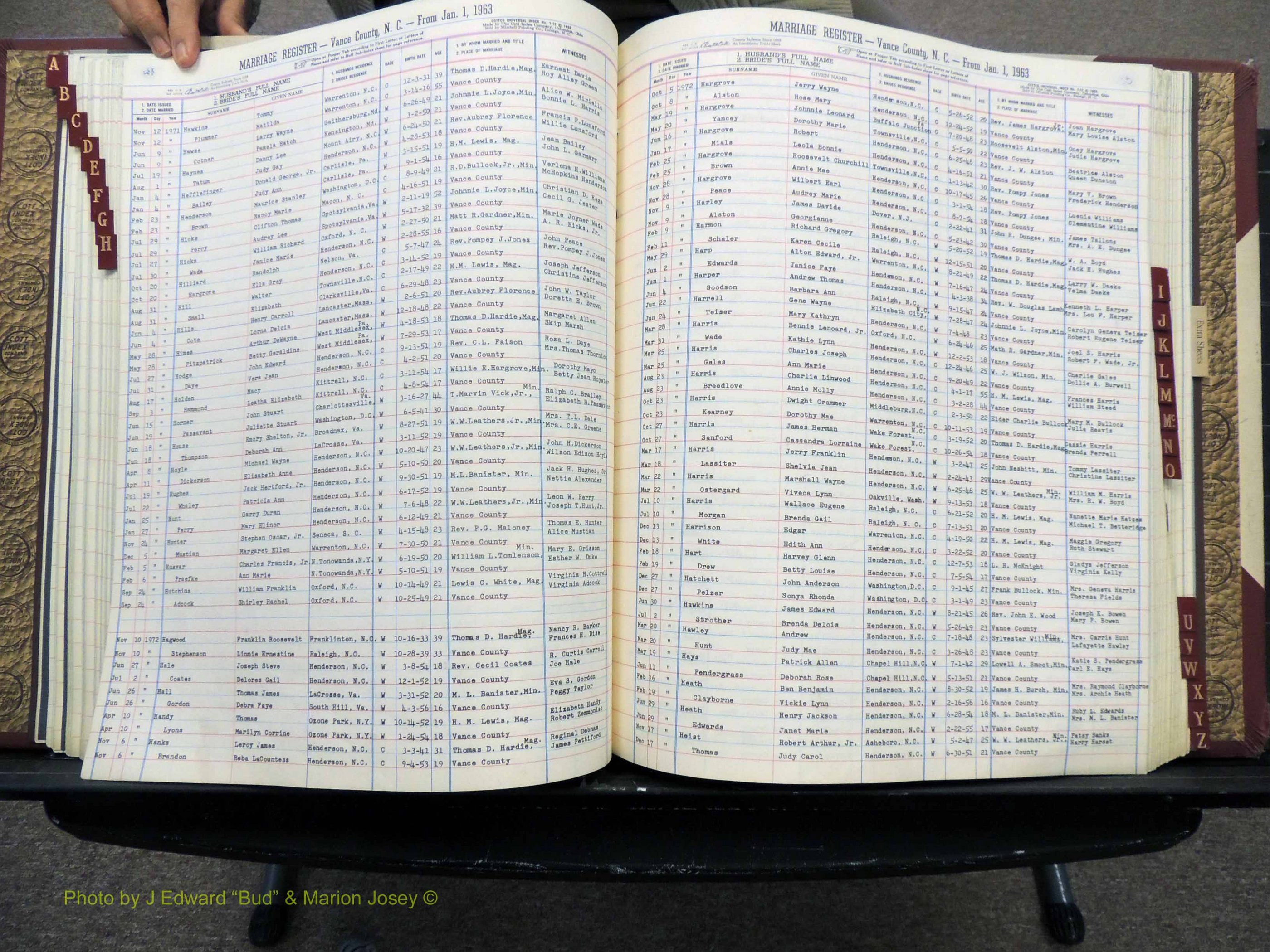 Vance Co, NC, Marriages, A-Z, 1963-1978 (163).JPG