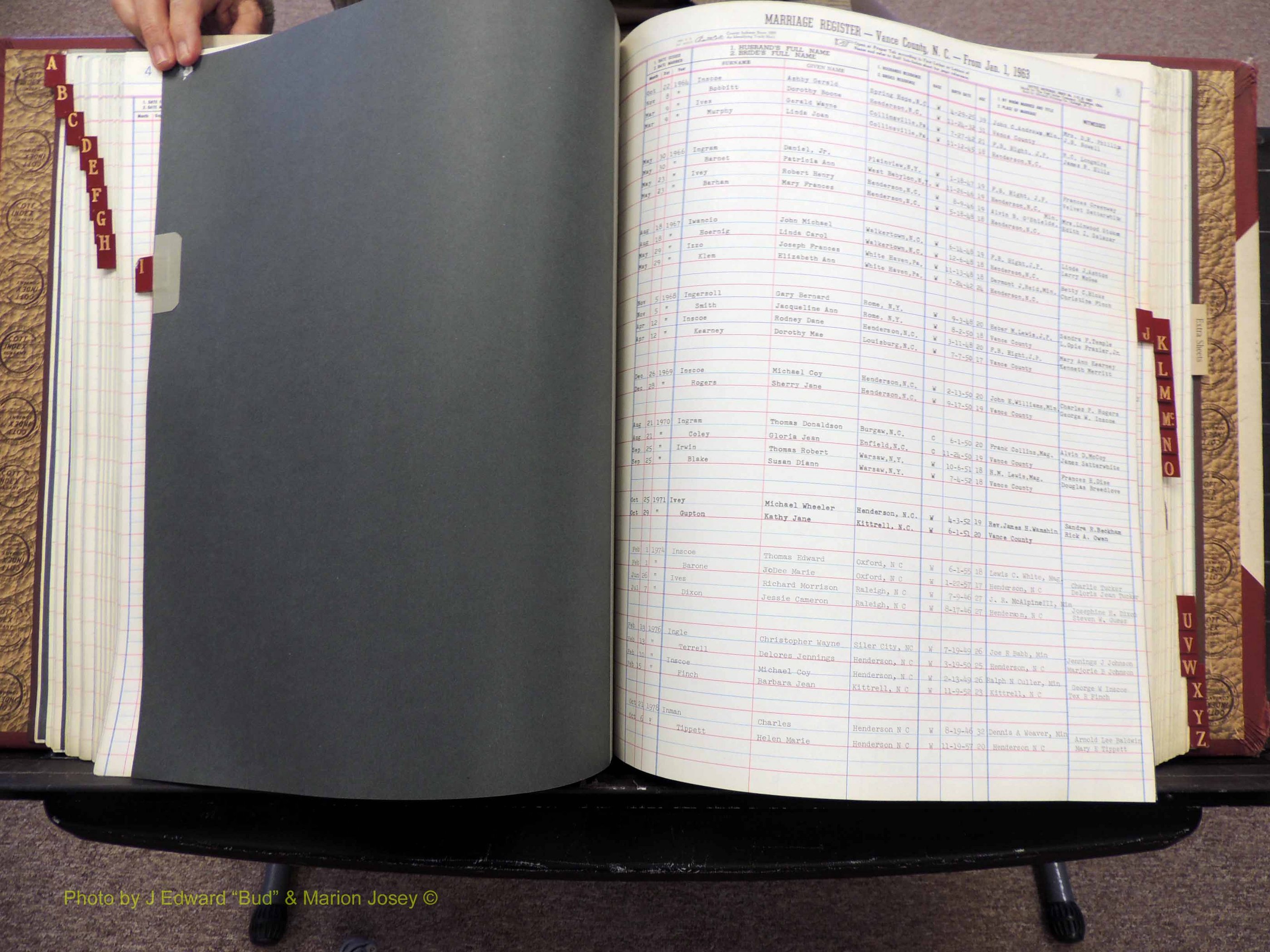 Vance Co, NC, Marriages, A-Z, 1963-1978 (169).JPG