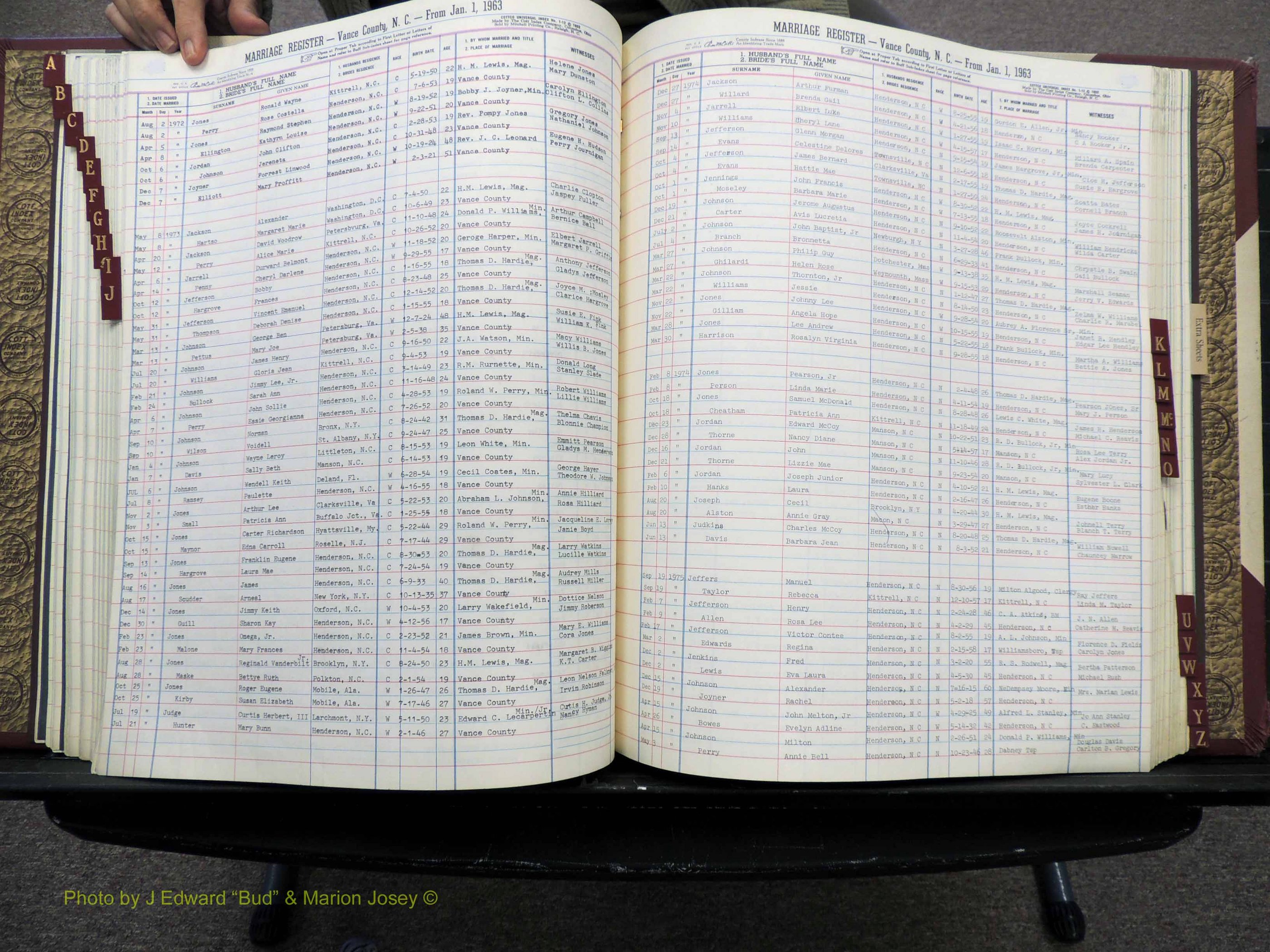 Vance Co, NC, Marriages, A-Z, 1963-1978 (174).JPG