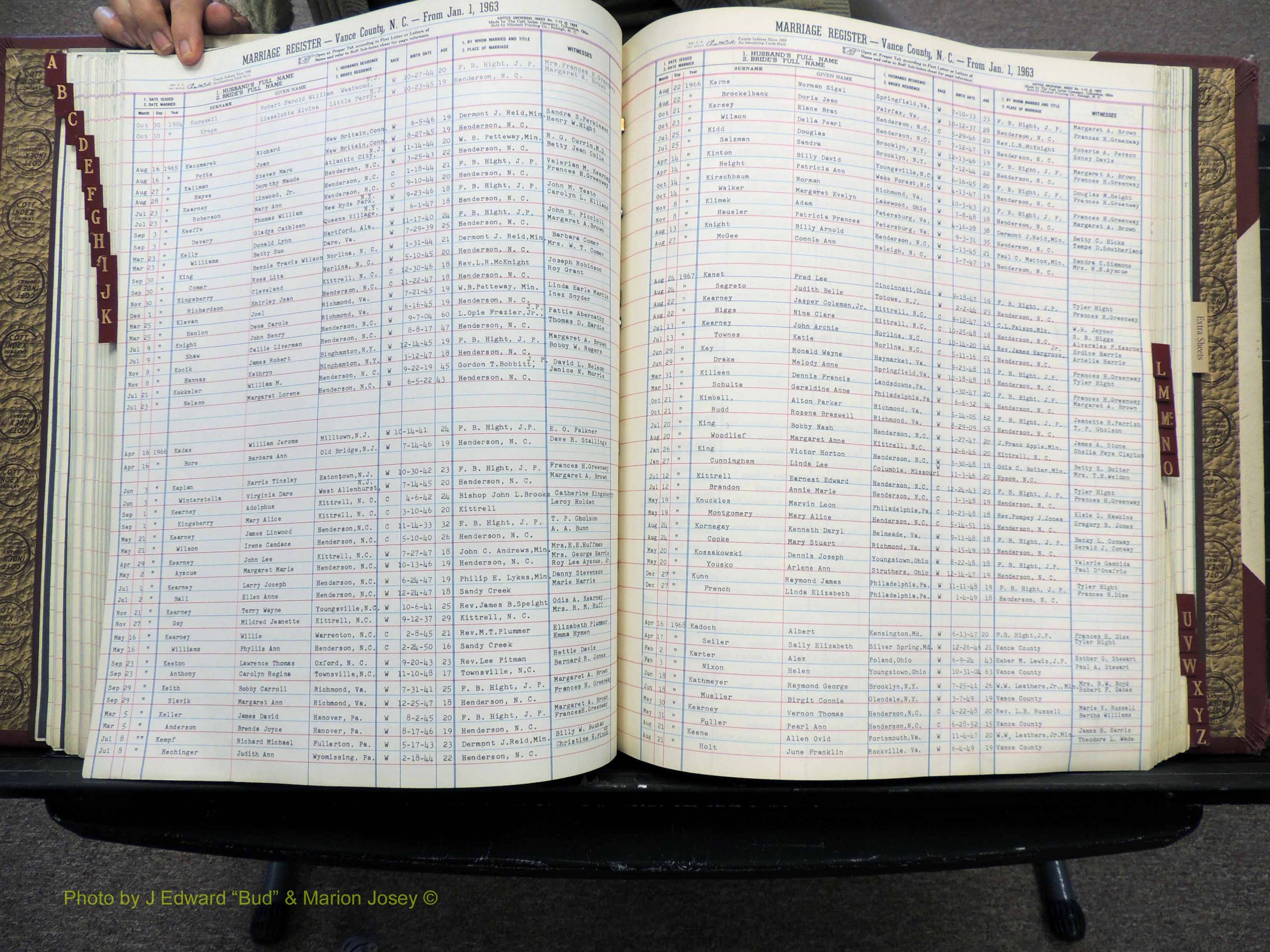 Vance Co, NC, Marriages, A-Z, 1963-1978 (177).JPG