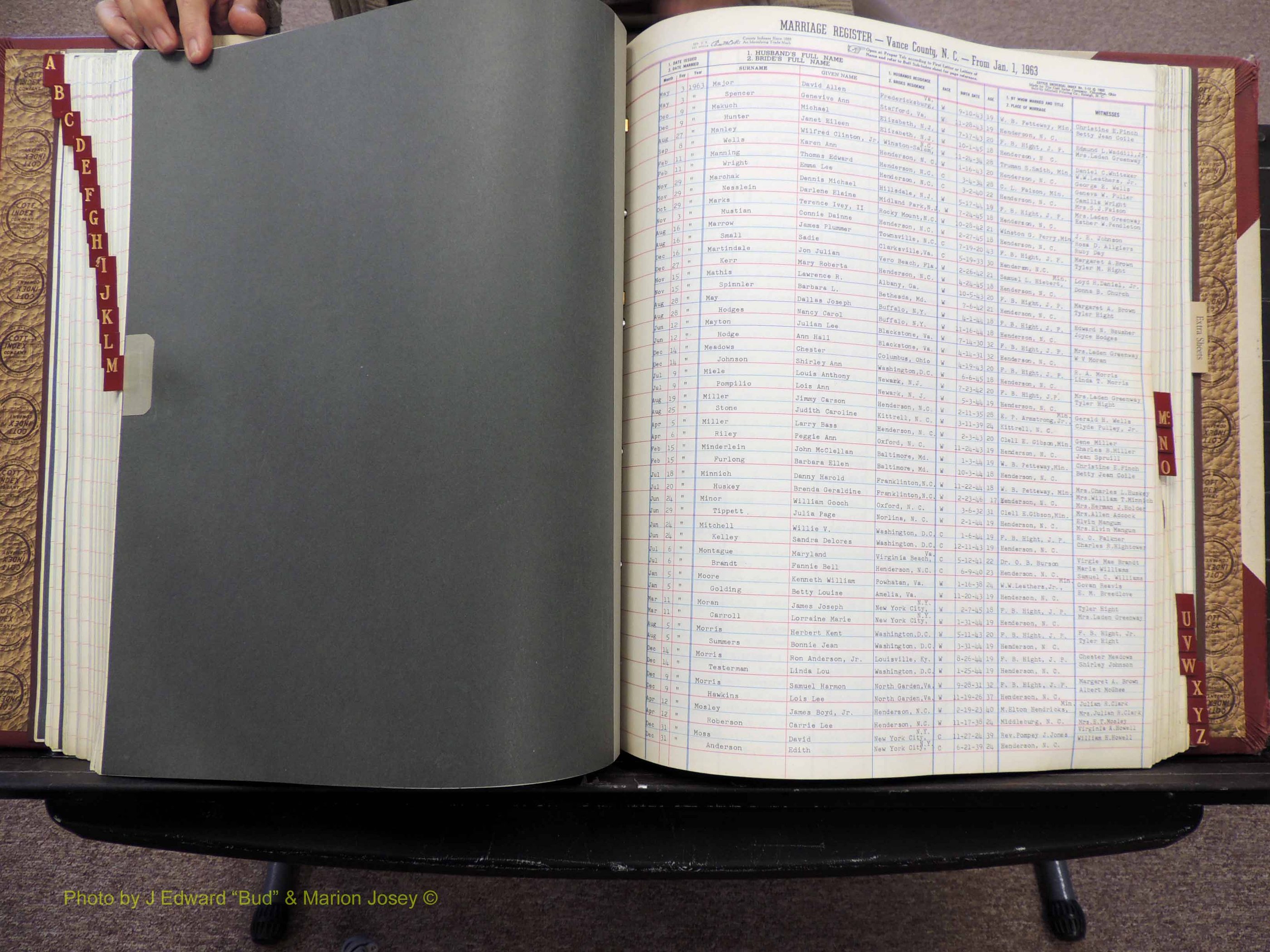 Vance Co, NC, Marriages, A-Z, 1963-1978 (186).JPG