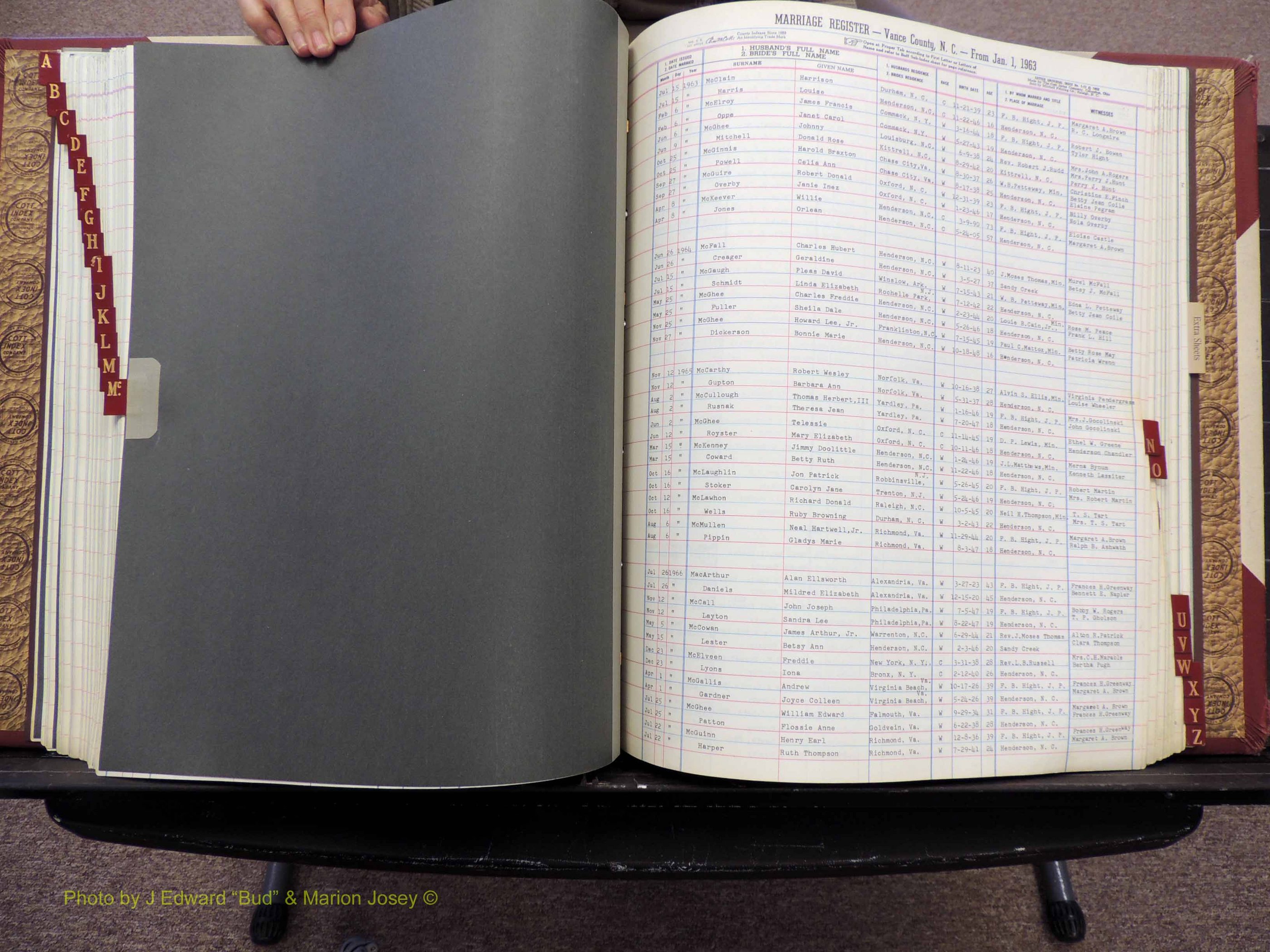 Vance Co, NC, Marriages, A-Z, 1963-1978 (195).JPG