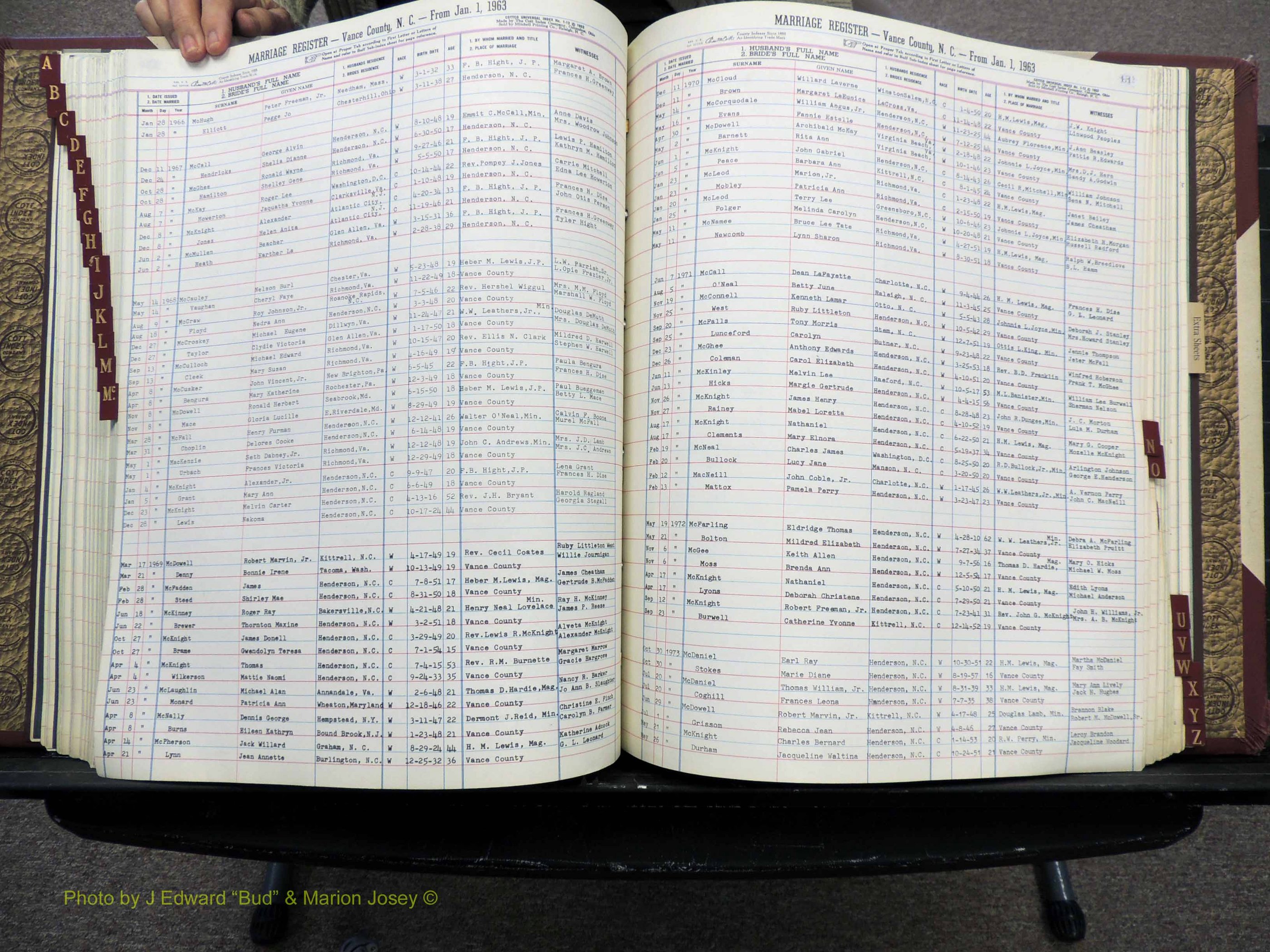 Vance Co, NC, Marriages, A-Z, 1963-1978 (196).JPG