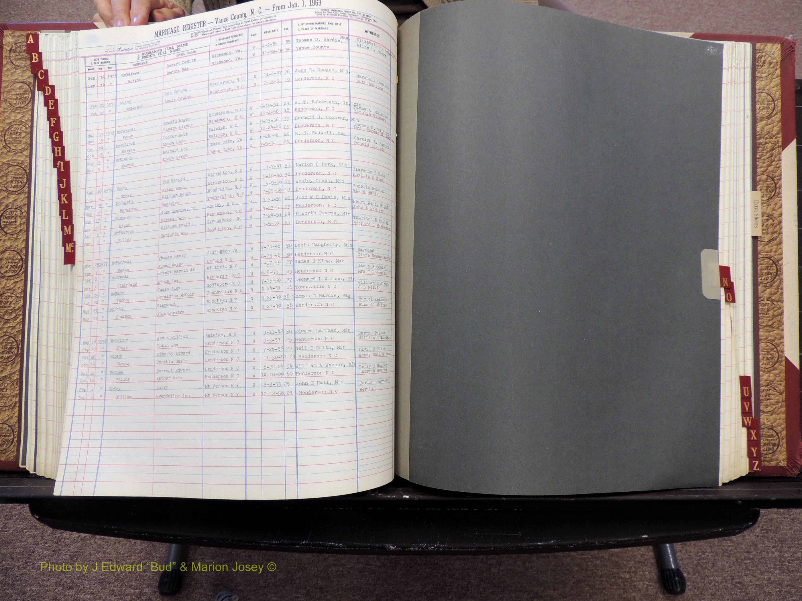 Vance Co, NC, Marriages, A-Z, 1963-1978 (197).JPG