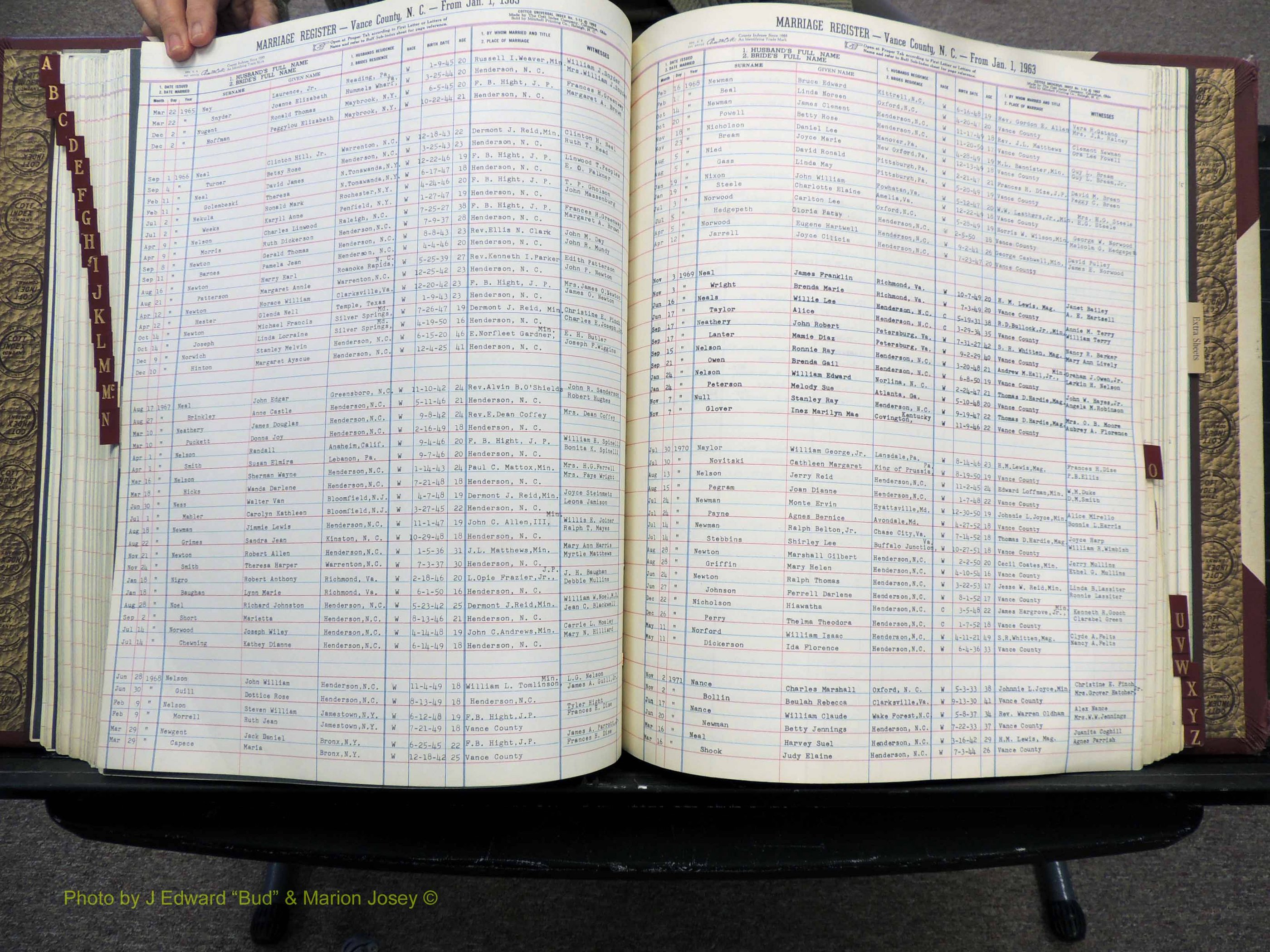 Vance Co, NC, Marriages, A-Z, 1963-1978 (199).JPG