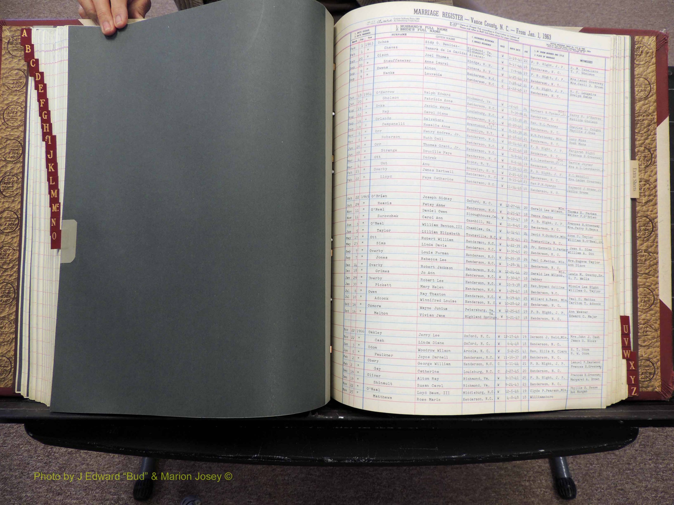 Vance Co, NC, Marriages, A-Z, 1963-1978 (202).JPG