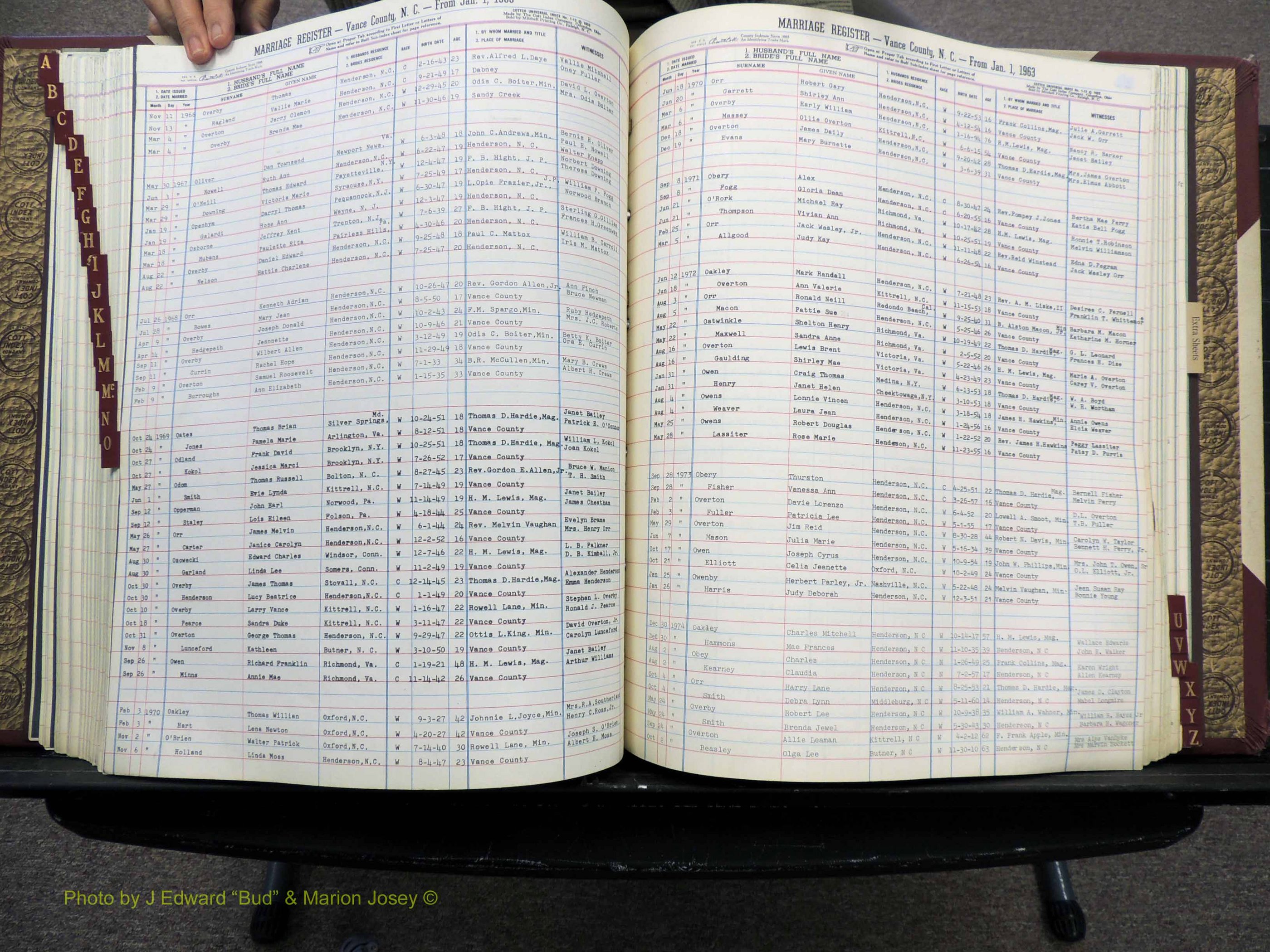 Vance Co, NC, Marriages, A-Z, 1963-1978 (203).JPG