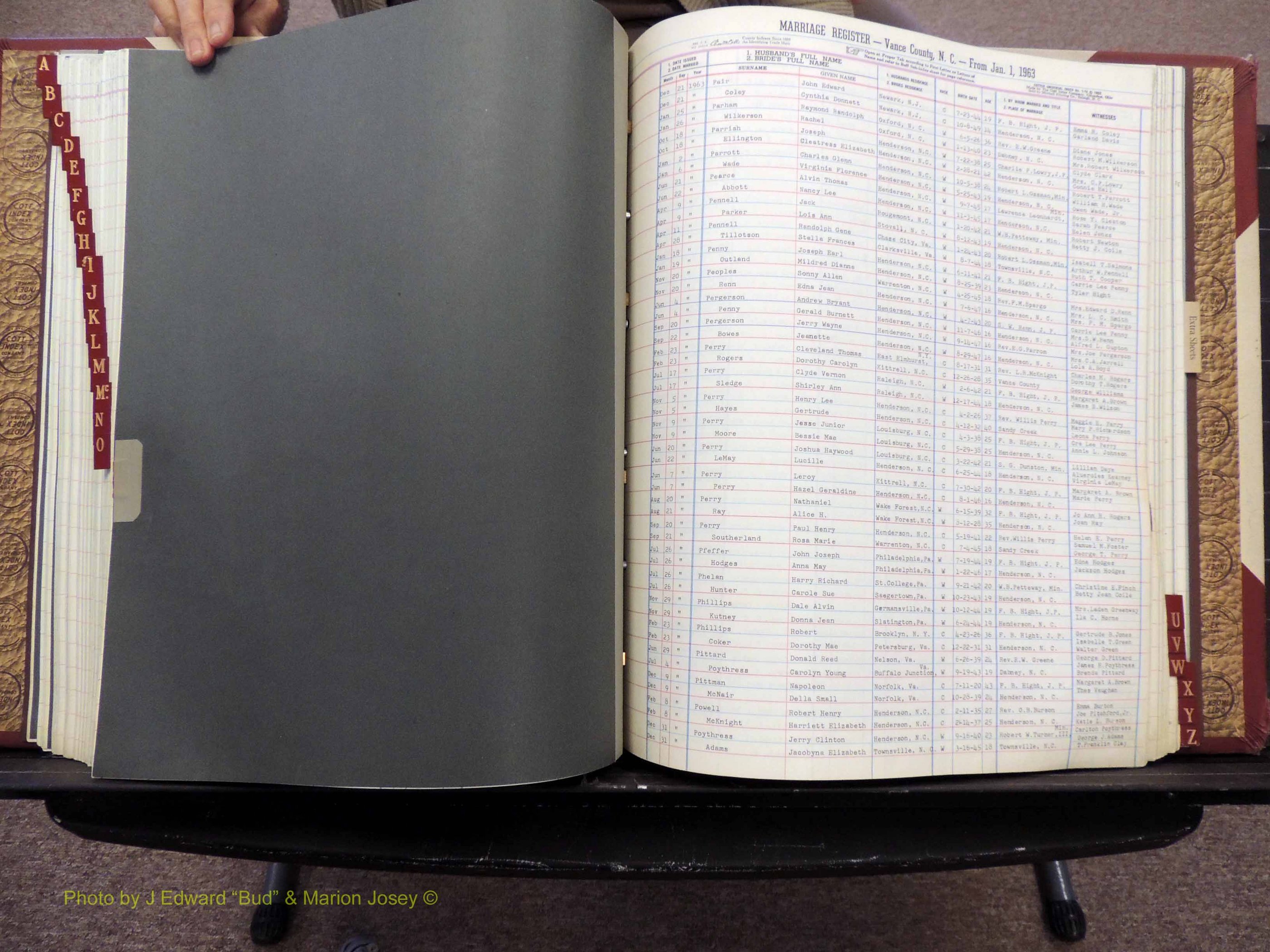 Vance Co, NC, Marriages, A-Z, 1963-1978 (205).JPG