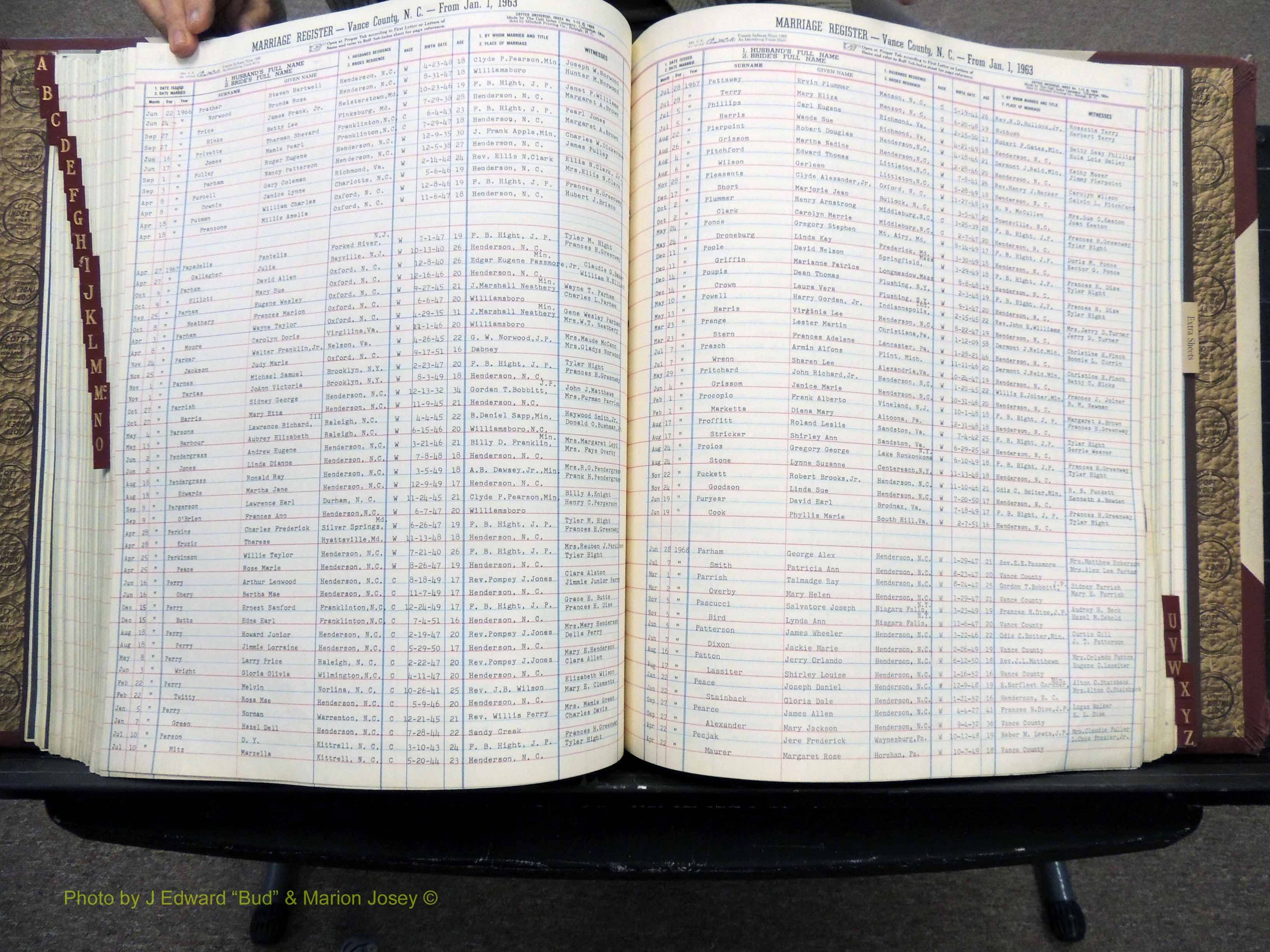 Vance Co, NC, Marriages, A-Z, 1963-1978 (208).JPG