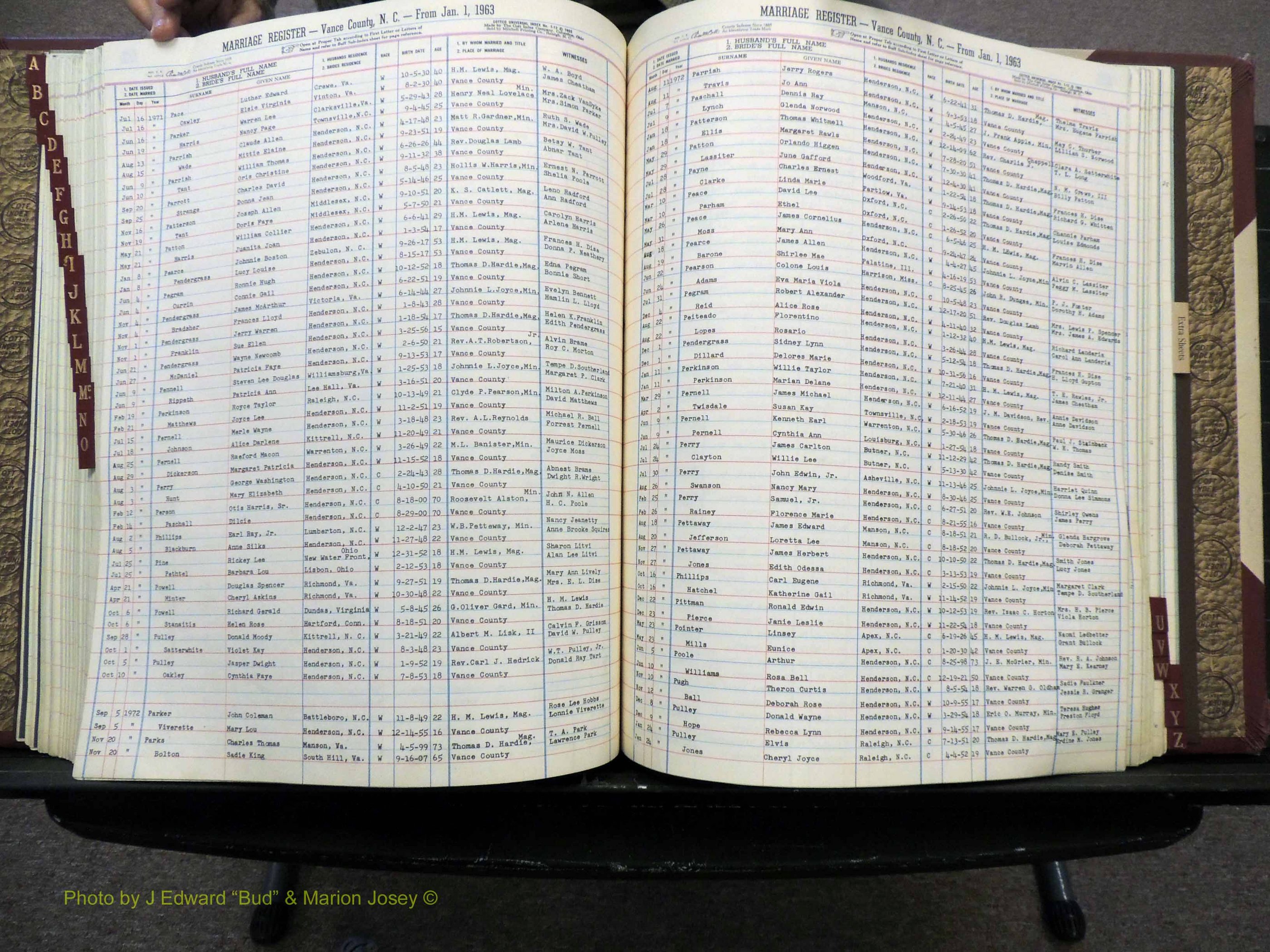 Vance Co, NC, Marriages, A-Z, 1963-1978 (211).JPG