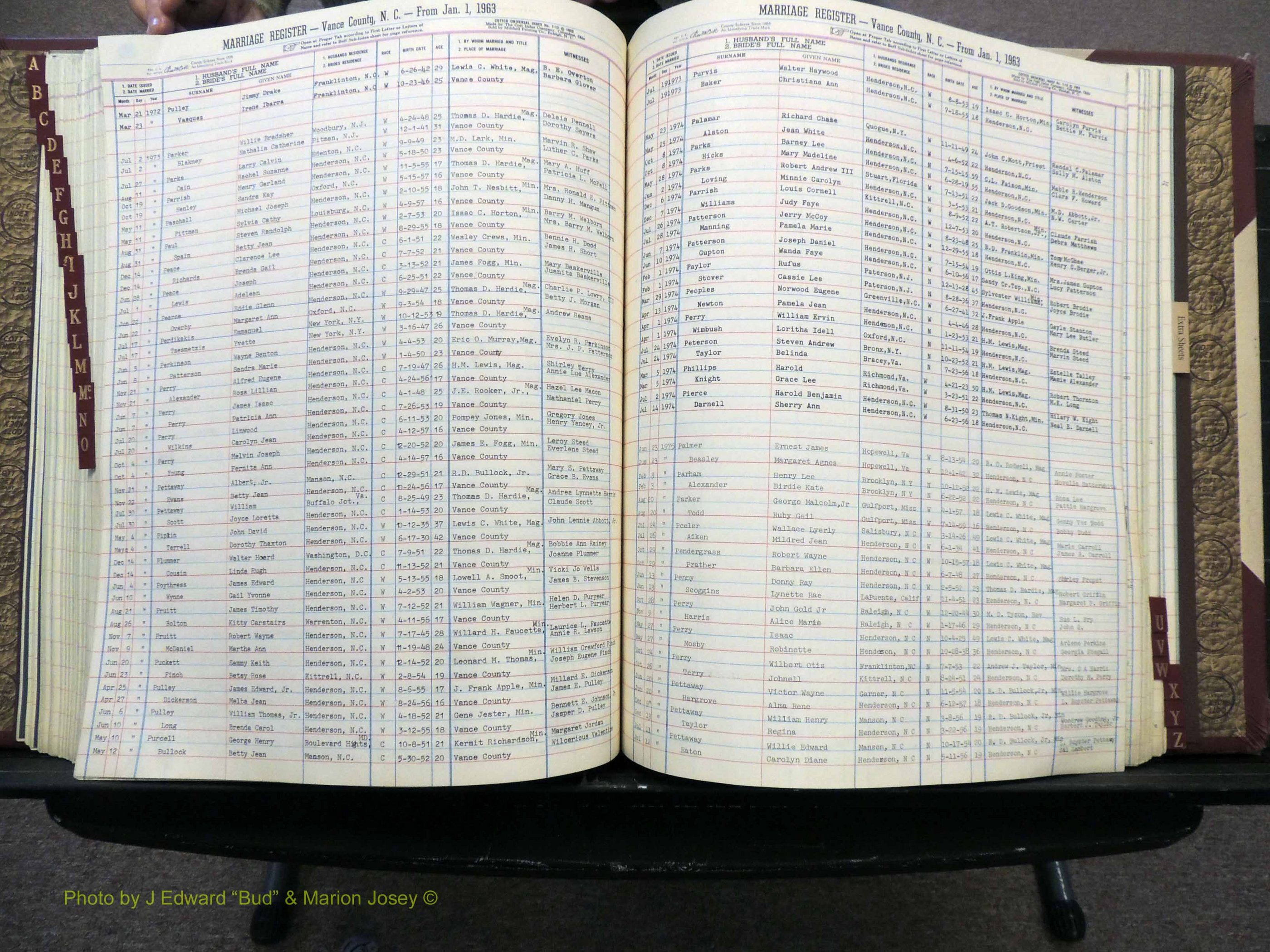 Vance Co, NC, Marriages, A-Z, 1963-1978 (212).JPG