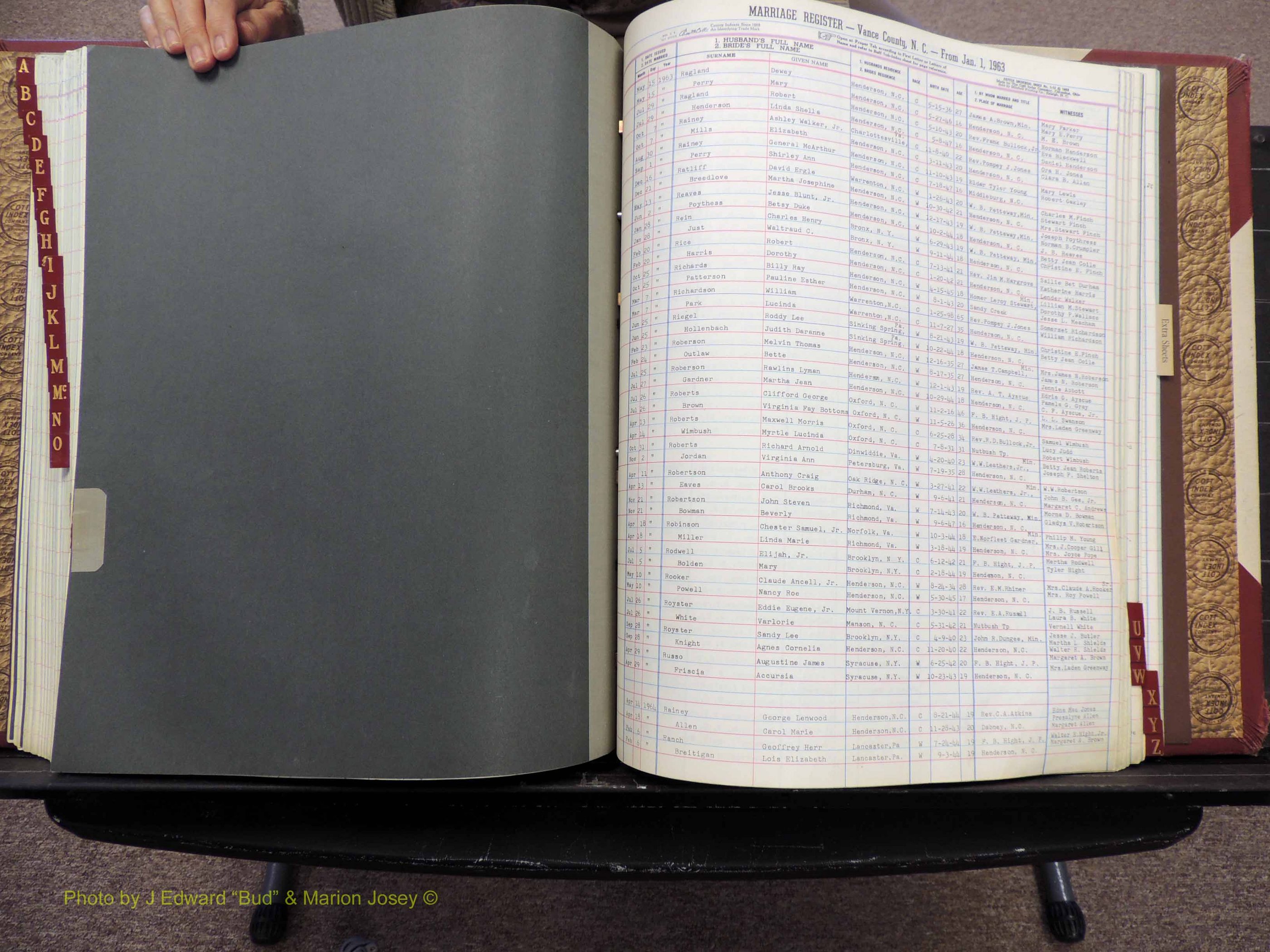 Vance Co, NC, Marriages, A-Z, 1963-1978 (216).JPG