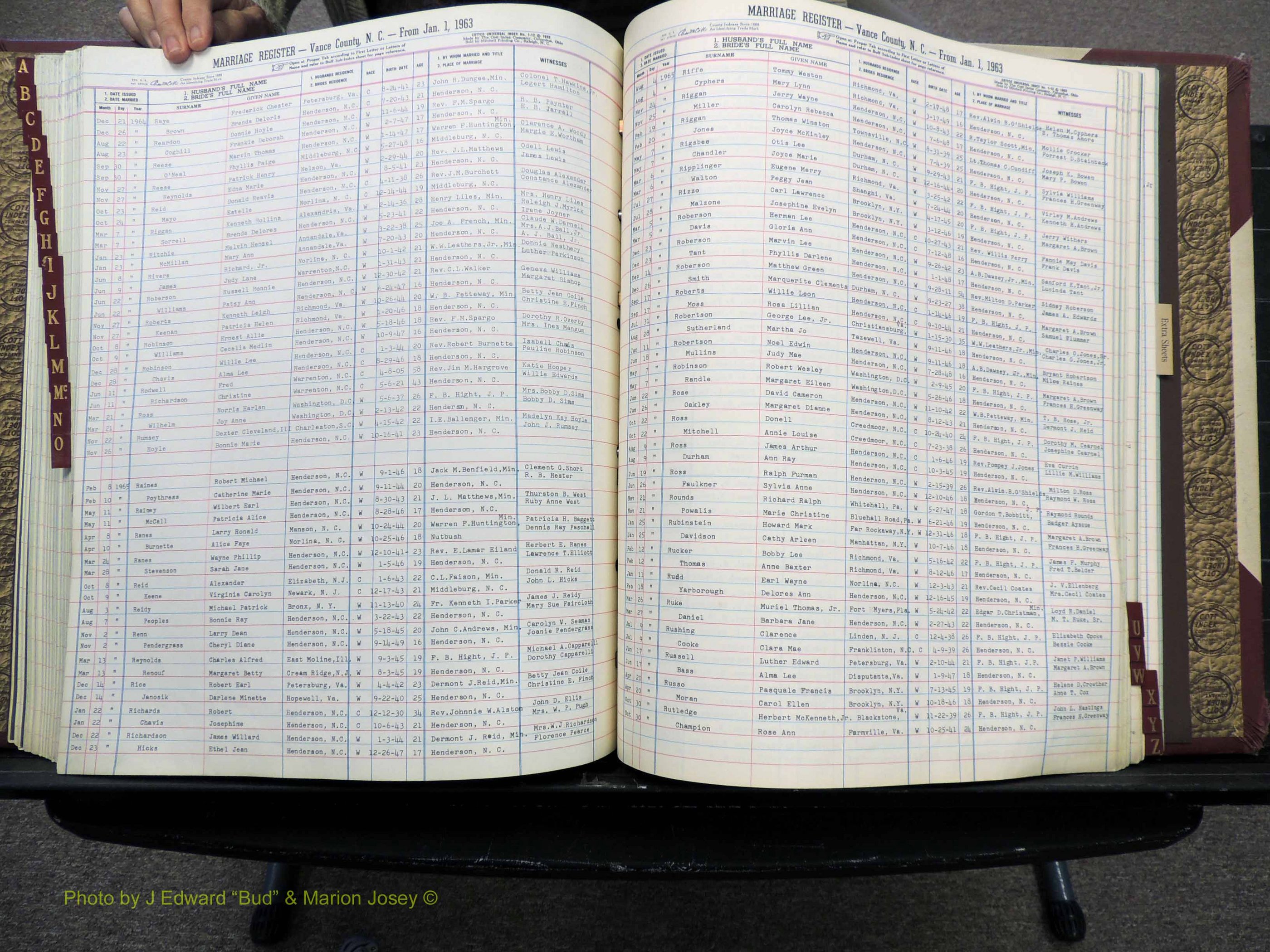 Vance Co, NC, Marriages, A-Z, 1963-1978 (217).JPG