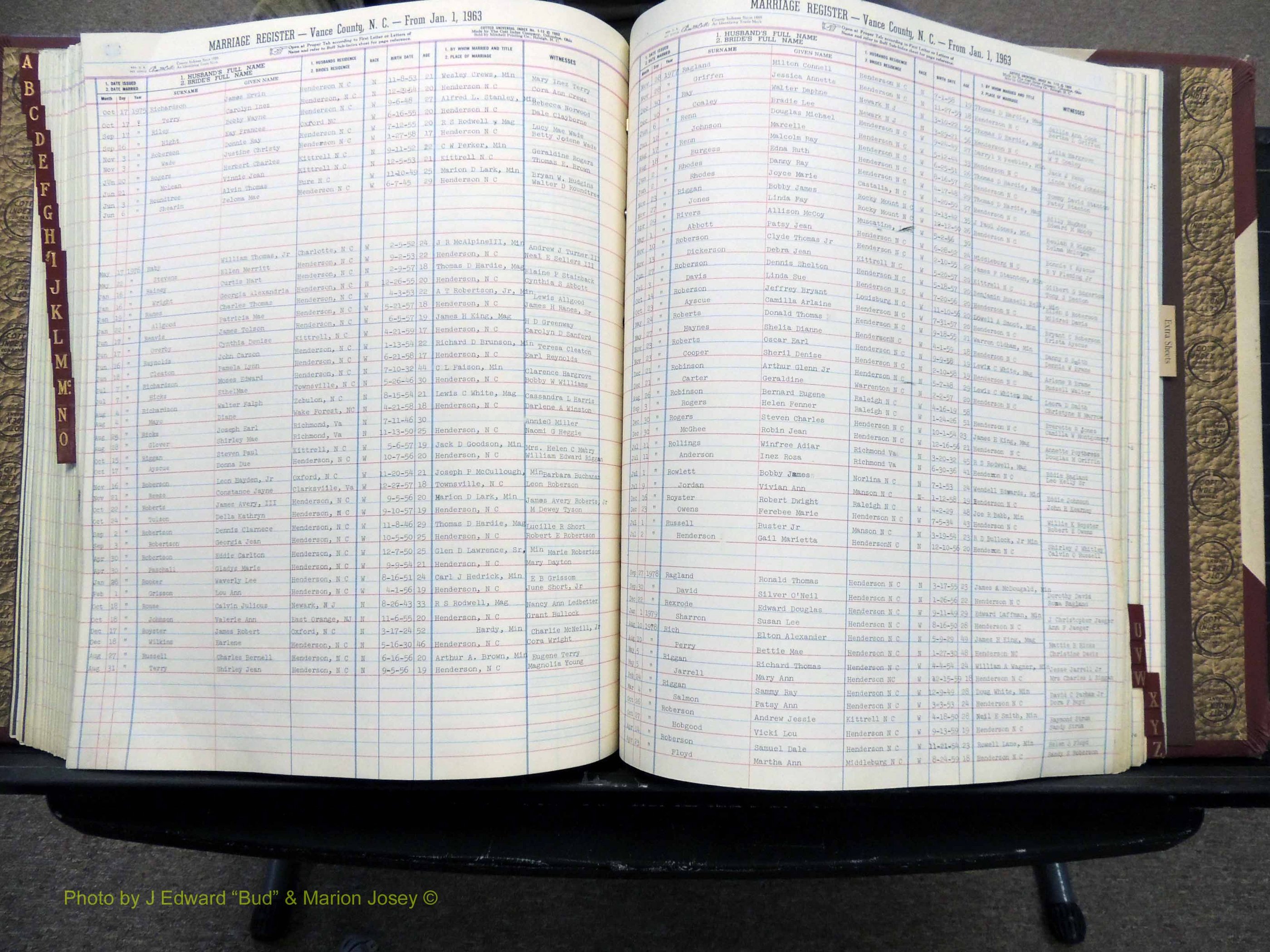Vance Co, NC, Marriages, A-Z, 1963-1978 (223).JPG