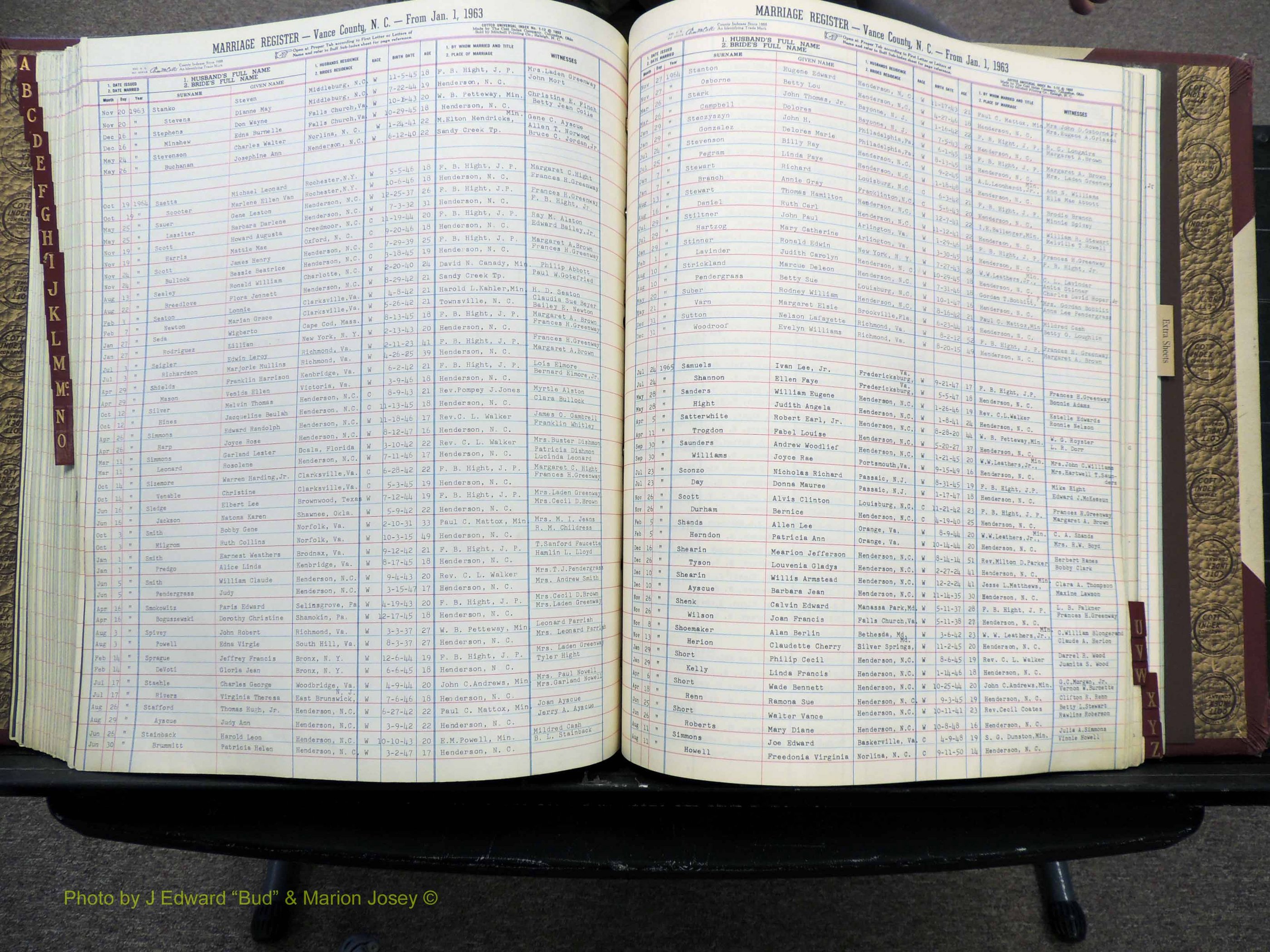 Vance Co, NC, Marriages, A-Z, 1963-1978 (226).JPG