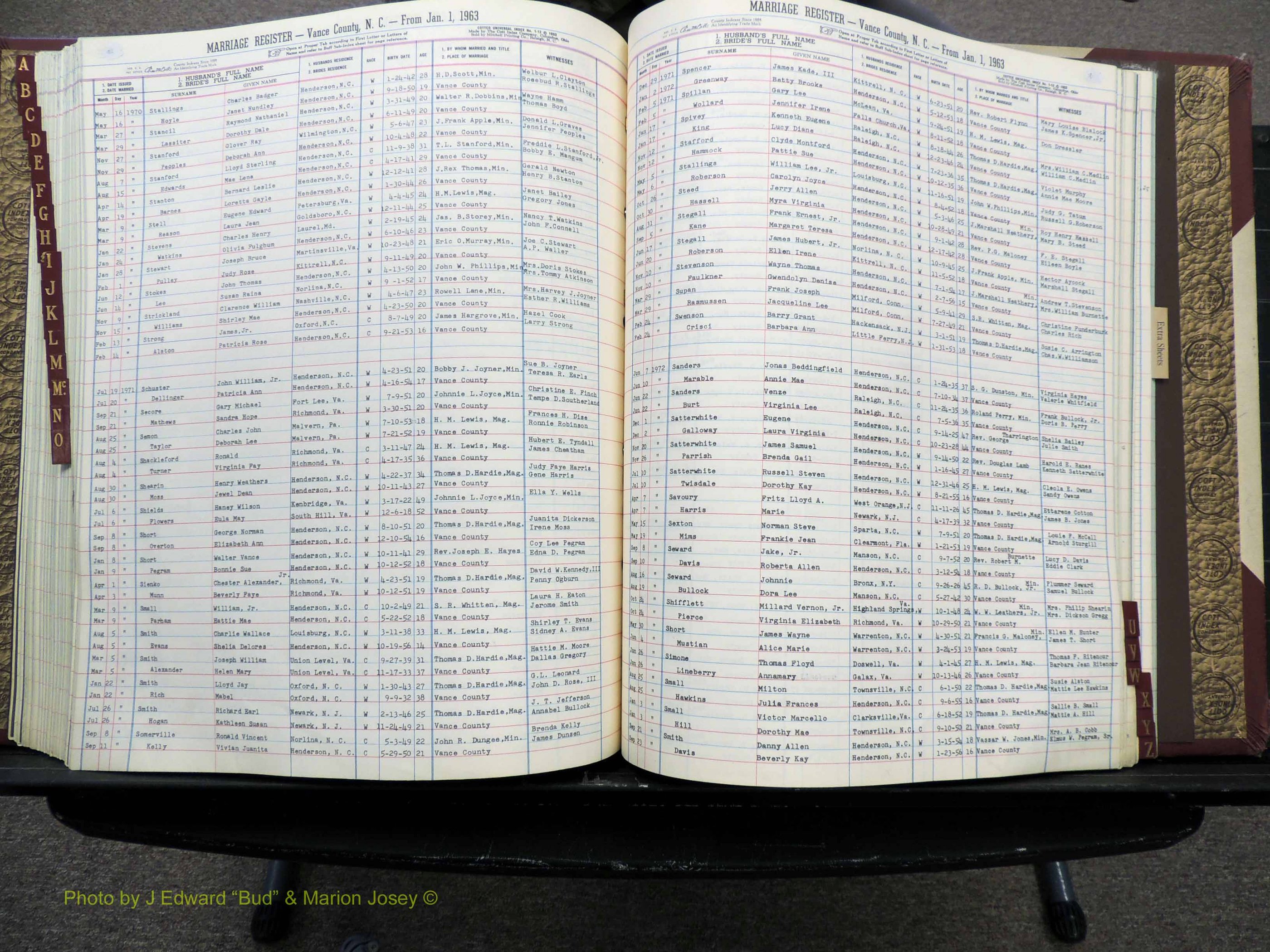 Vance Co, NC, Marriages, A-Z, 1963-1978 (231).JPG