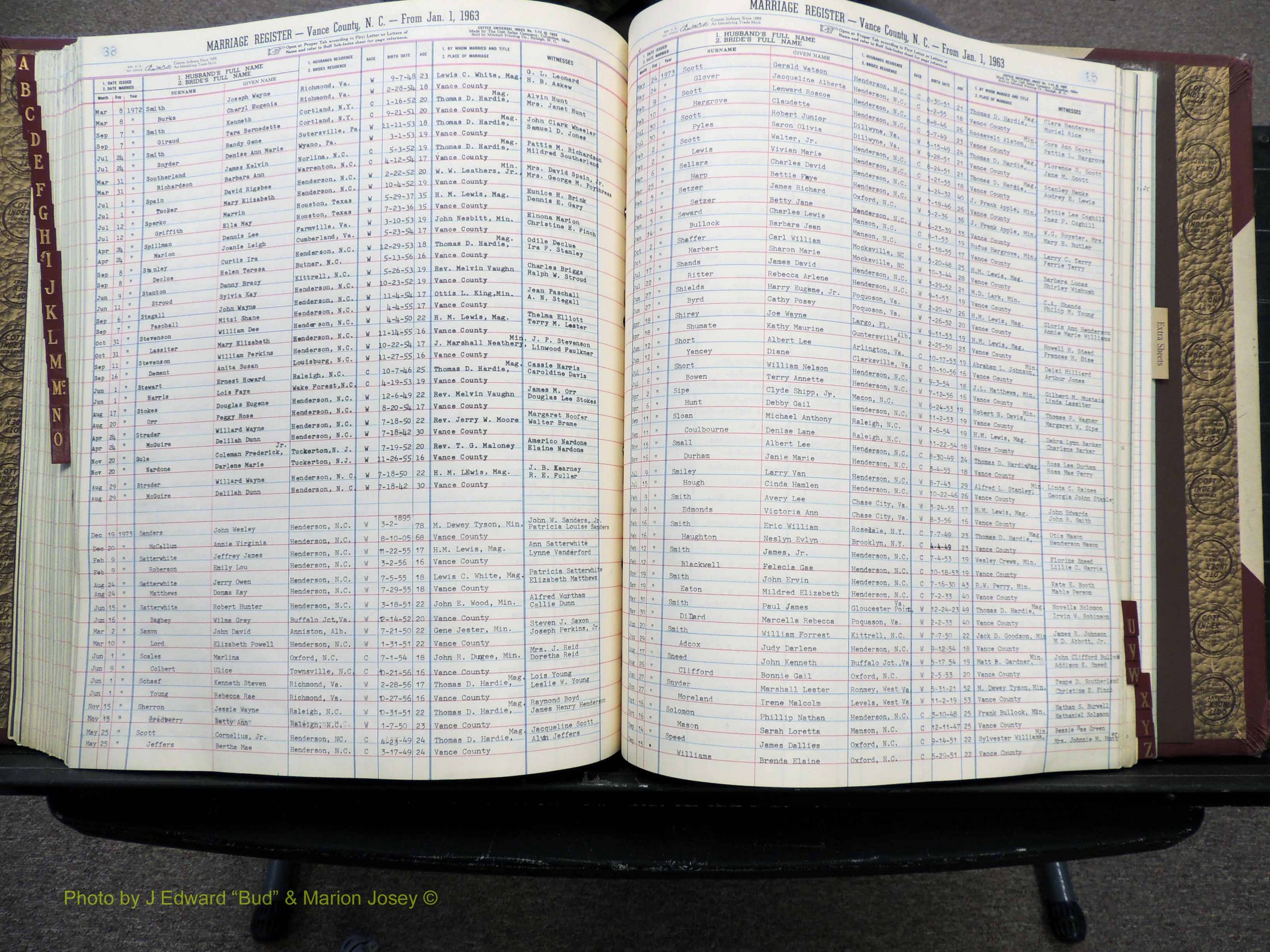 Vance Co, NC, Marriages, A-Z, 1963-1978 (232).JPG