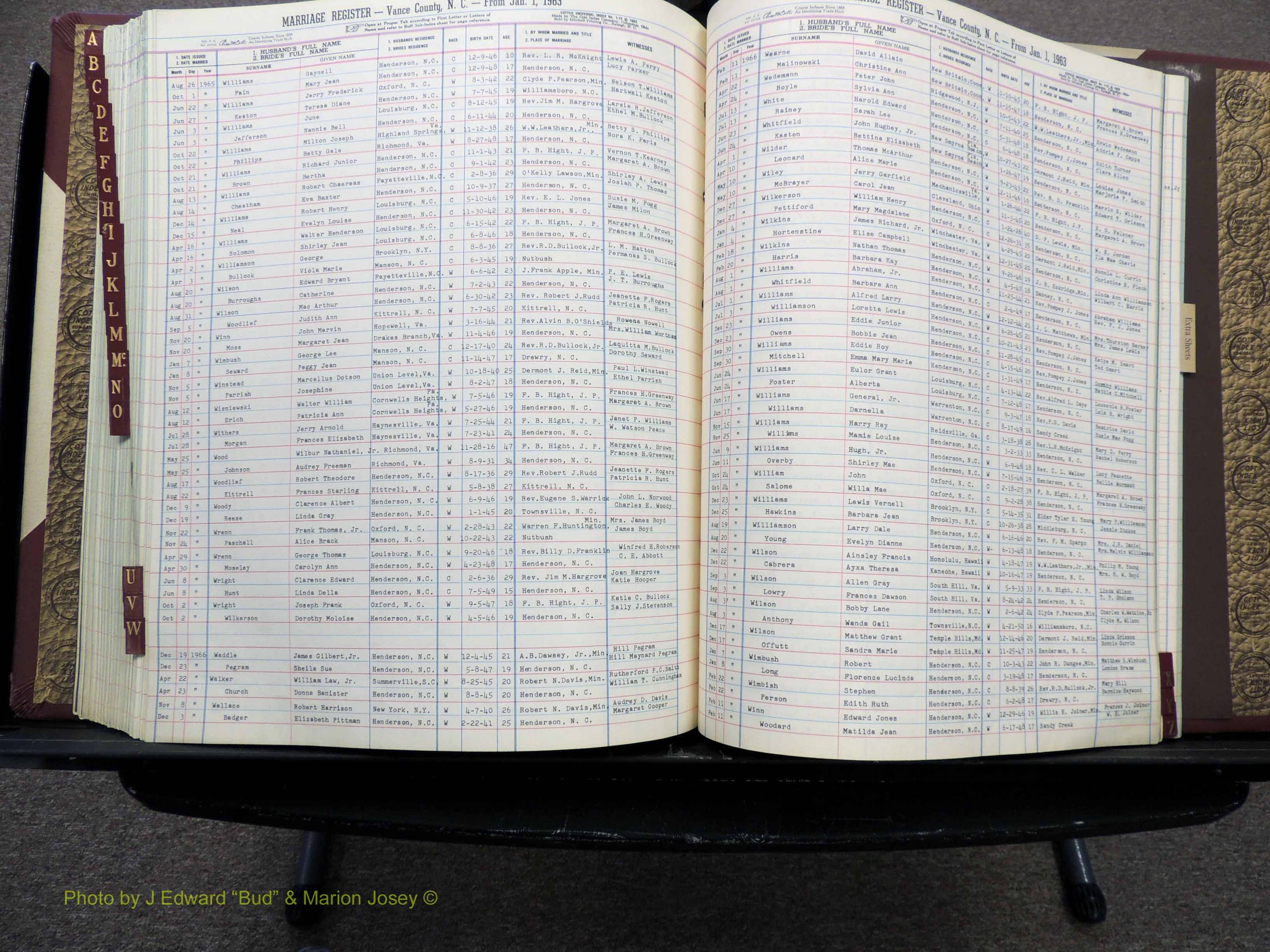 Vance Co, NC, Marriages, A-Z, 1963-1978 (248).JPG
