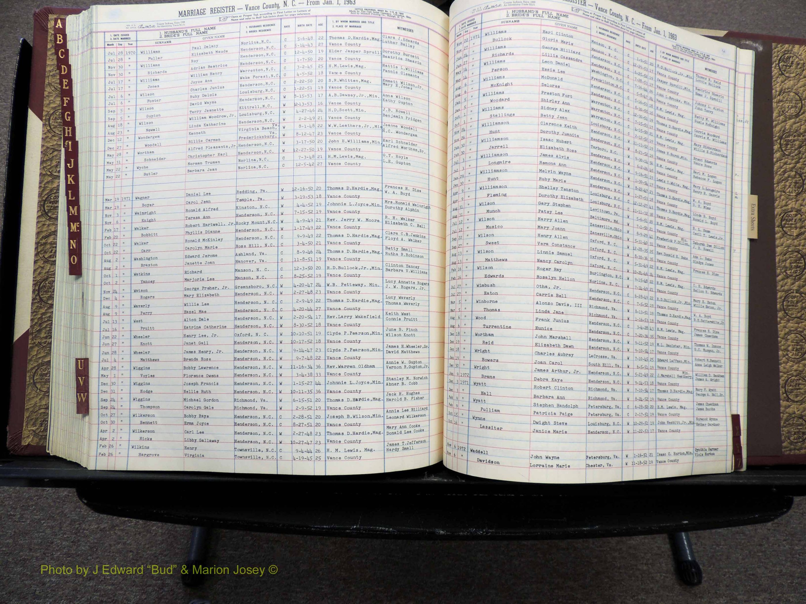 Vance Co, NC, Marriages, A-Z, 1963-1978 (252).JPG