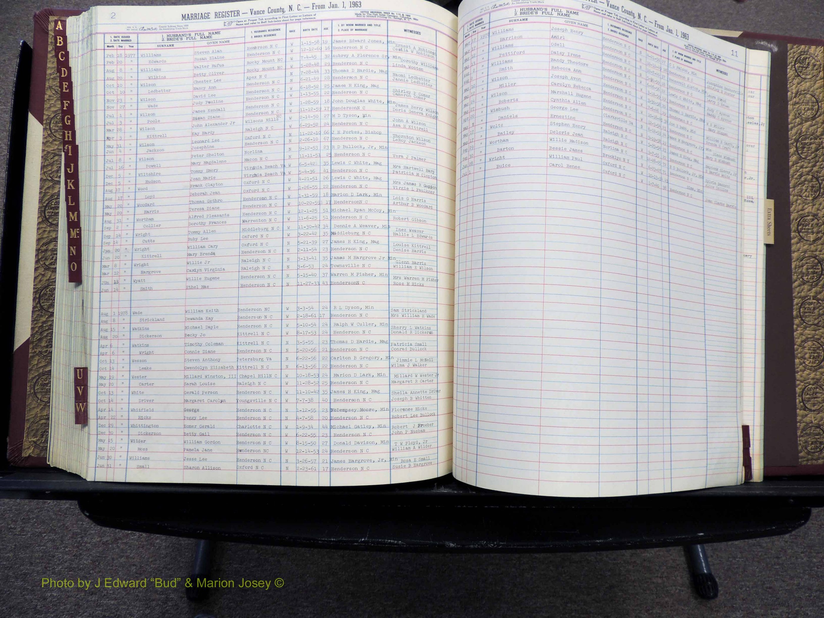 Vance Co, NC, Marriages, A-Z, 1963-1978 (257).JPG