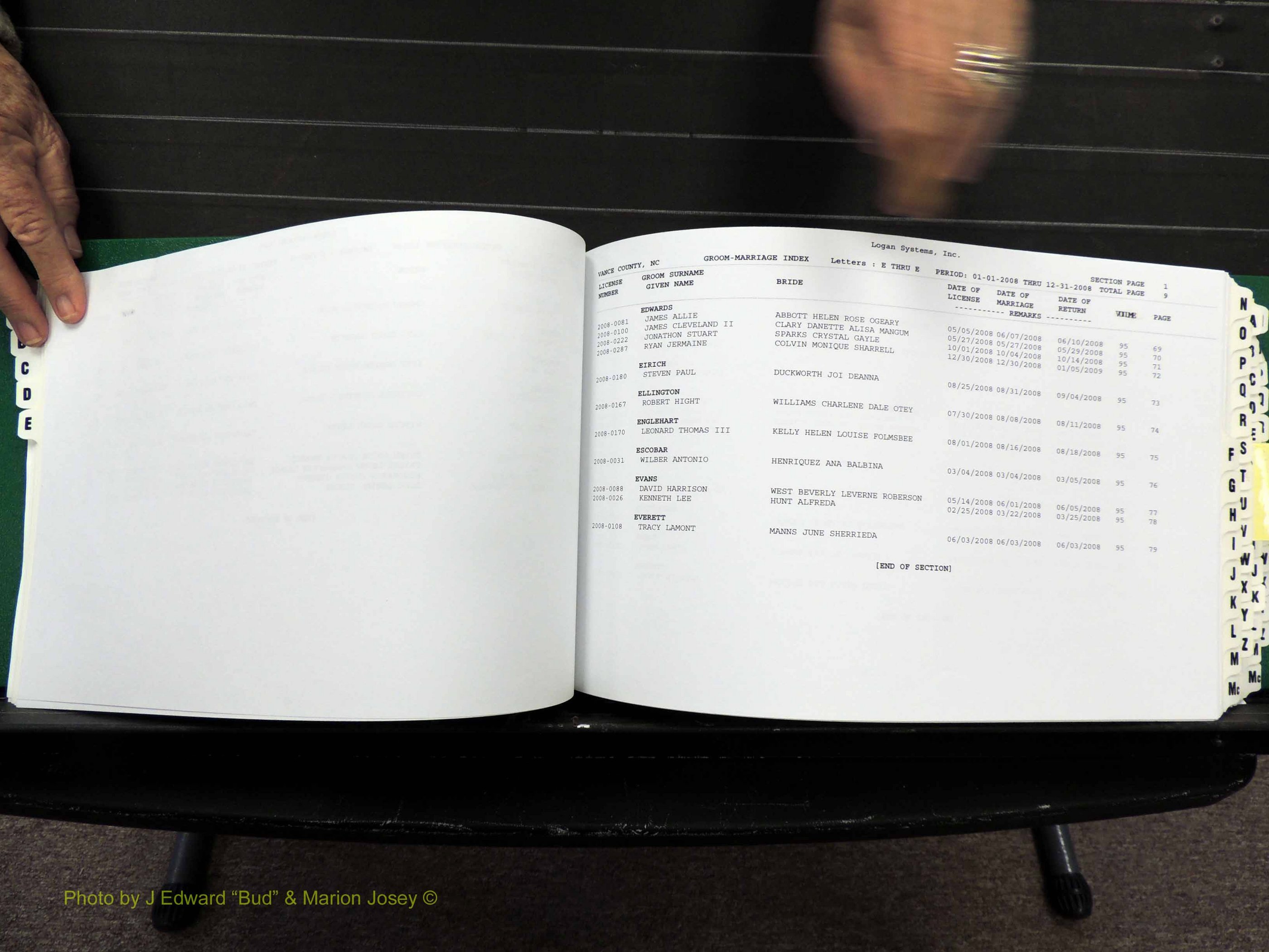 Vance Co, NC, Marriages, A-Z, 2005-2010 (135).JPG