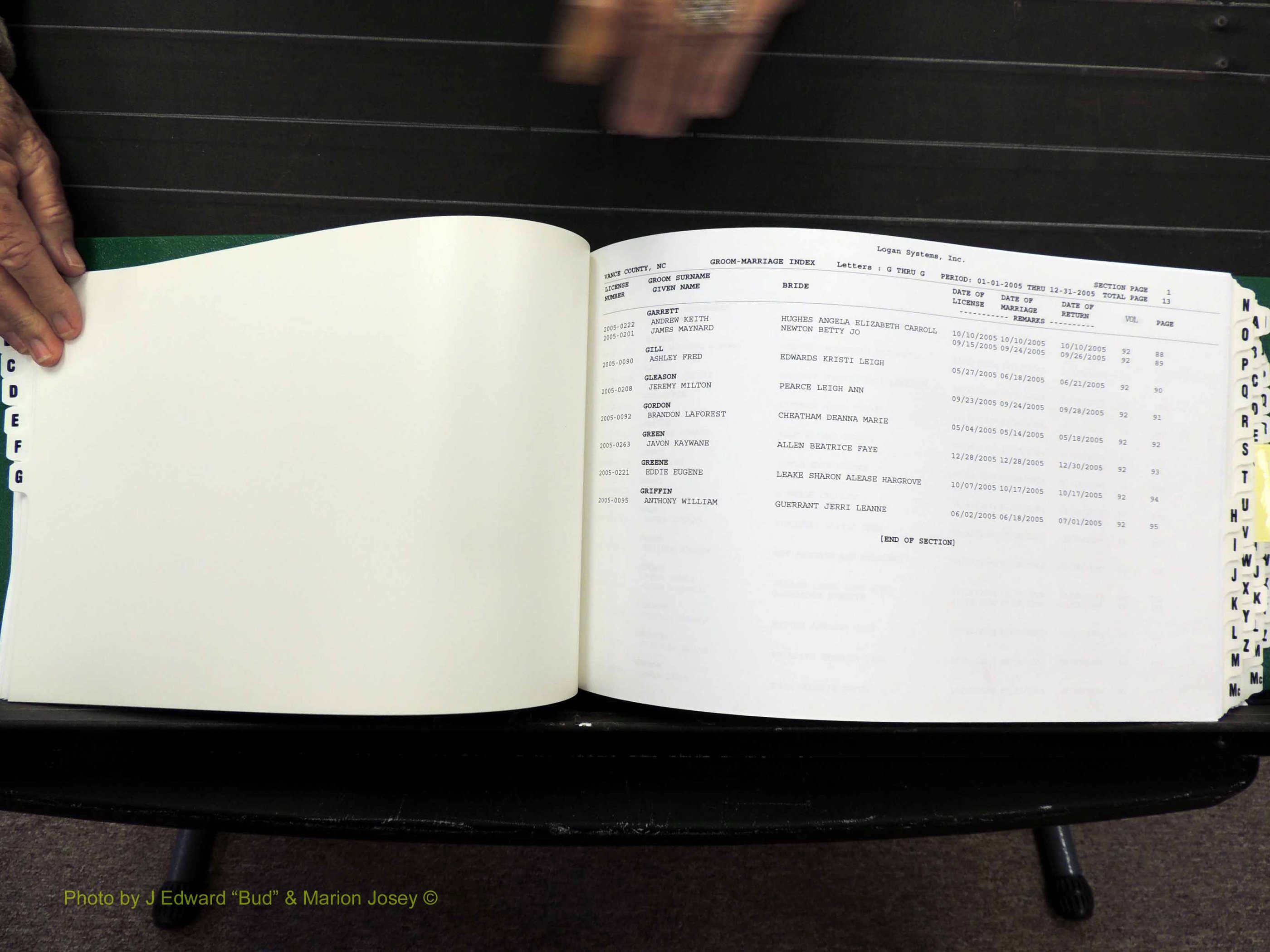 Vance Co, NC, Marriages, A-Z, 2005-2010 (144).JPG