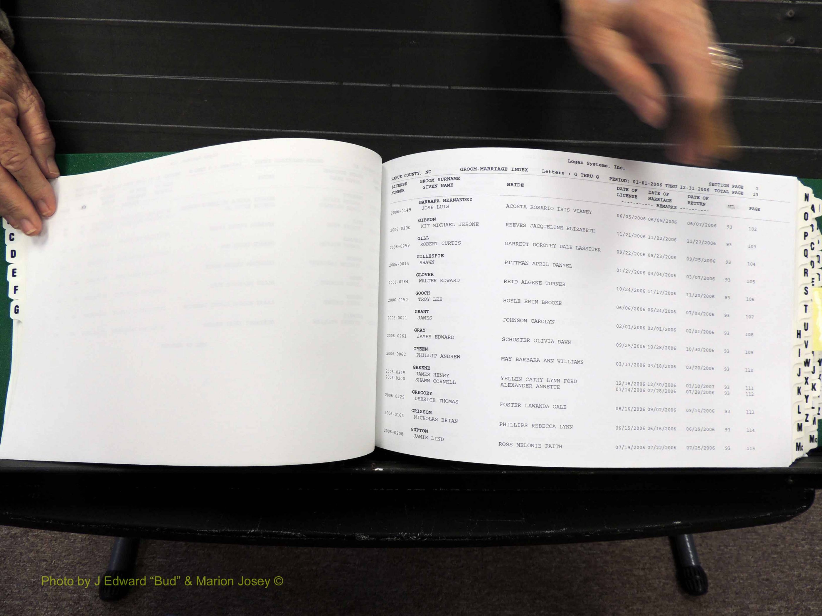 Vance Co, NC, Marriages, A-Z, 2005-2010 (145).JPG