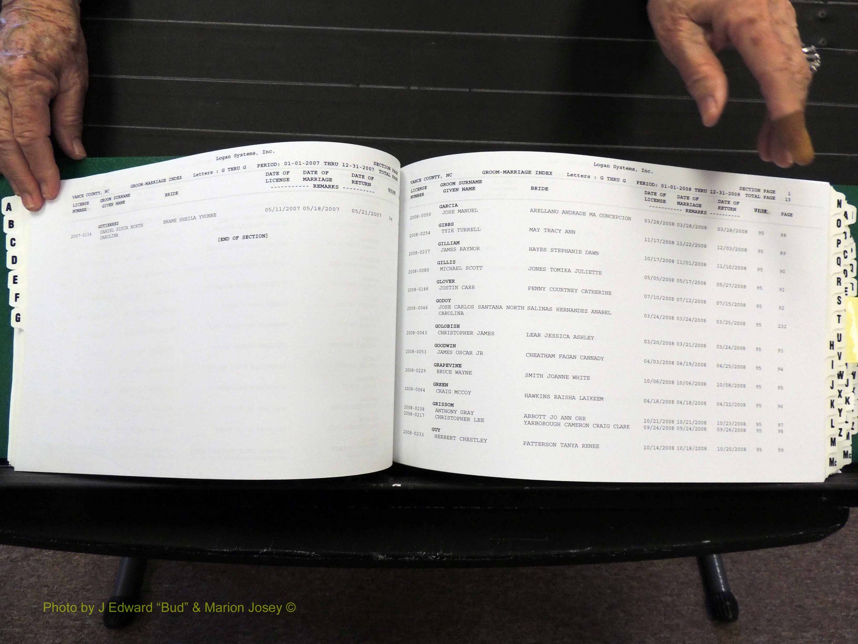 Vance Co, NC, Marriages, A-Z, 2005-2010 (147).JPG
