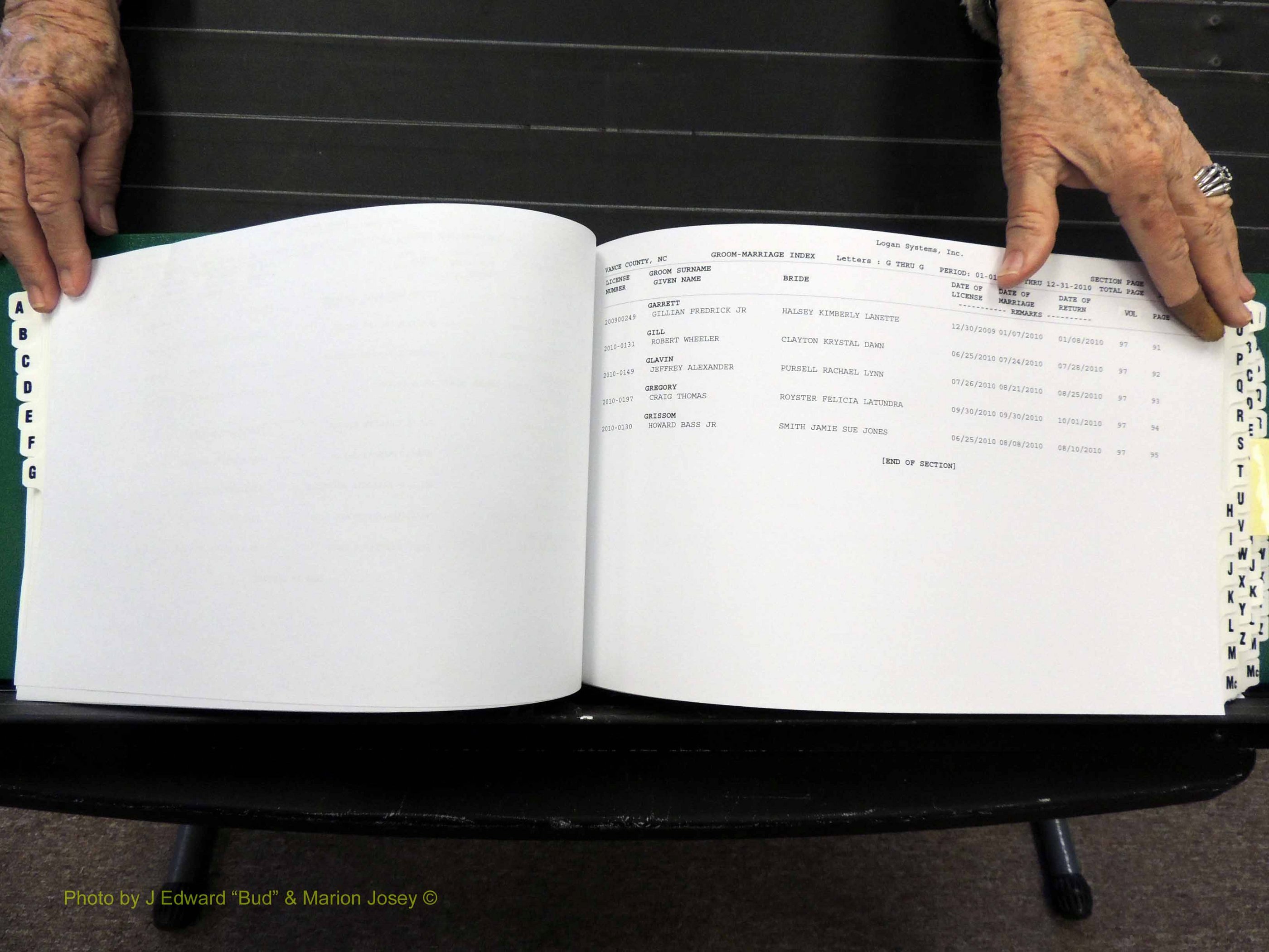 Vance Co, NC, Marriages, A-Z, 2005-2010 (149).JPG