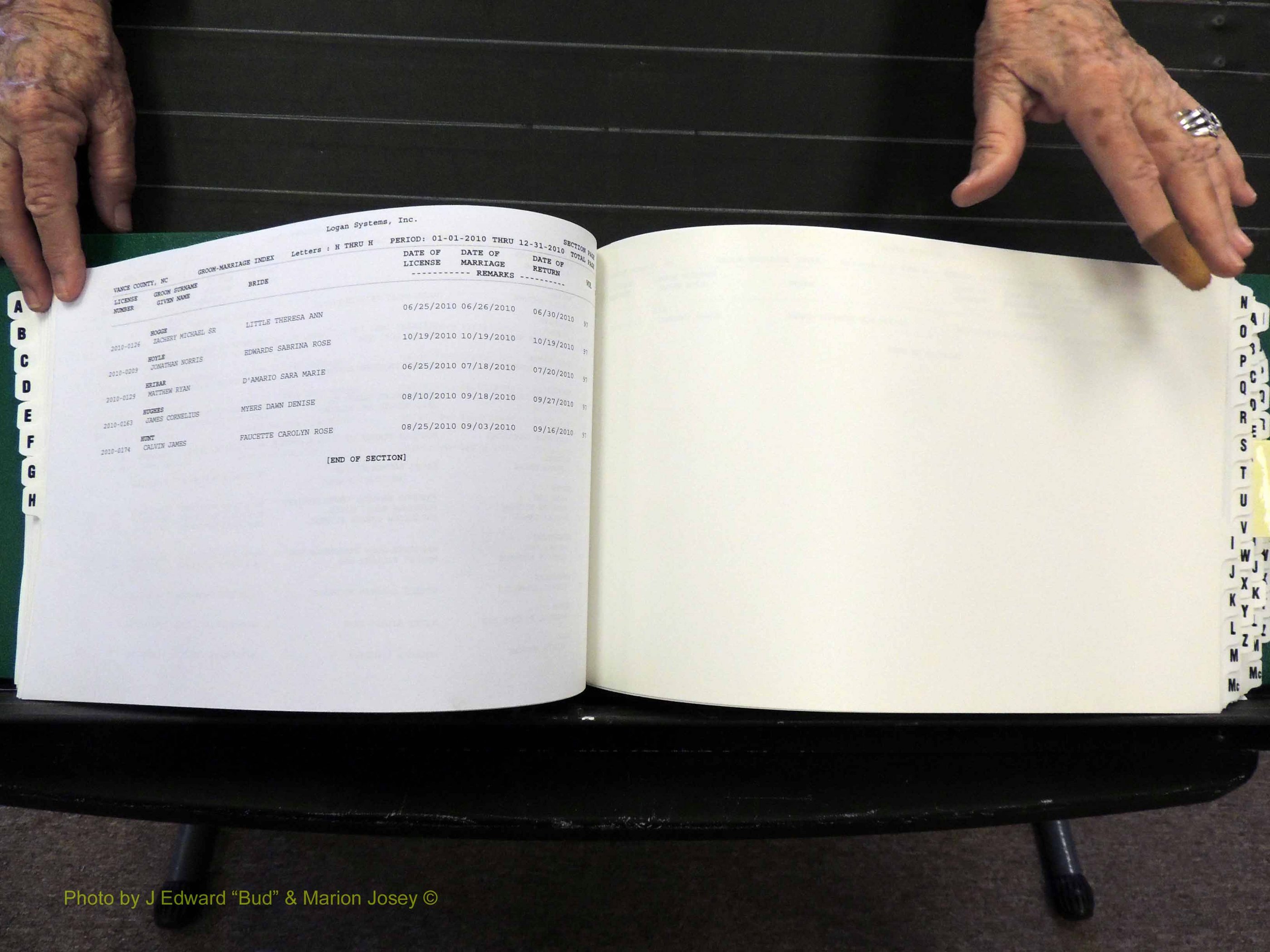 Vance Co, NC, Marriages, A-Z, 2005-2010 (157).JPG