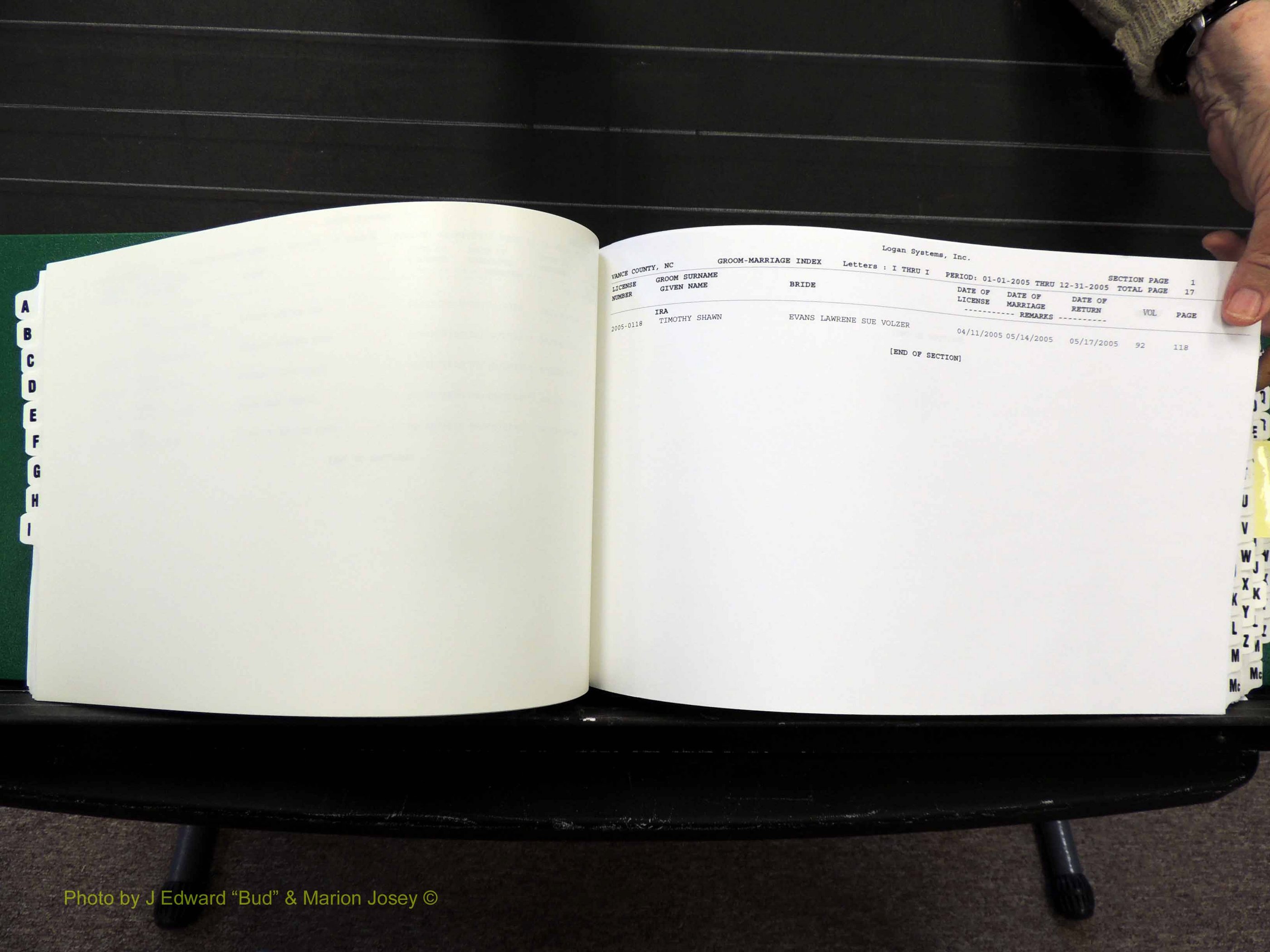 Vance Co, NC, Marriages, A-Z, 2005-2010 (158).JPG