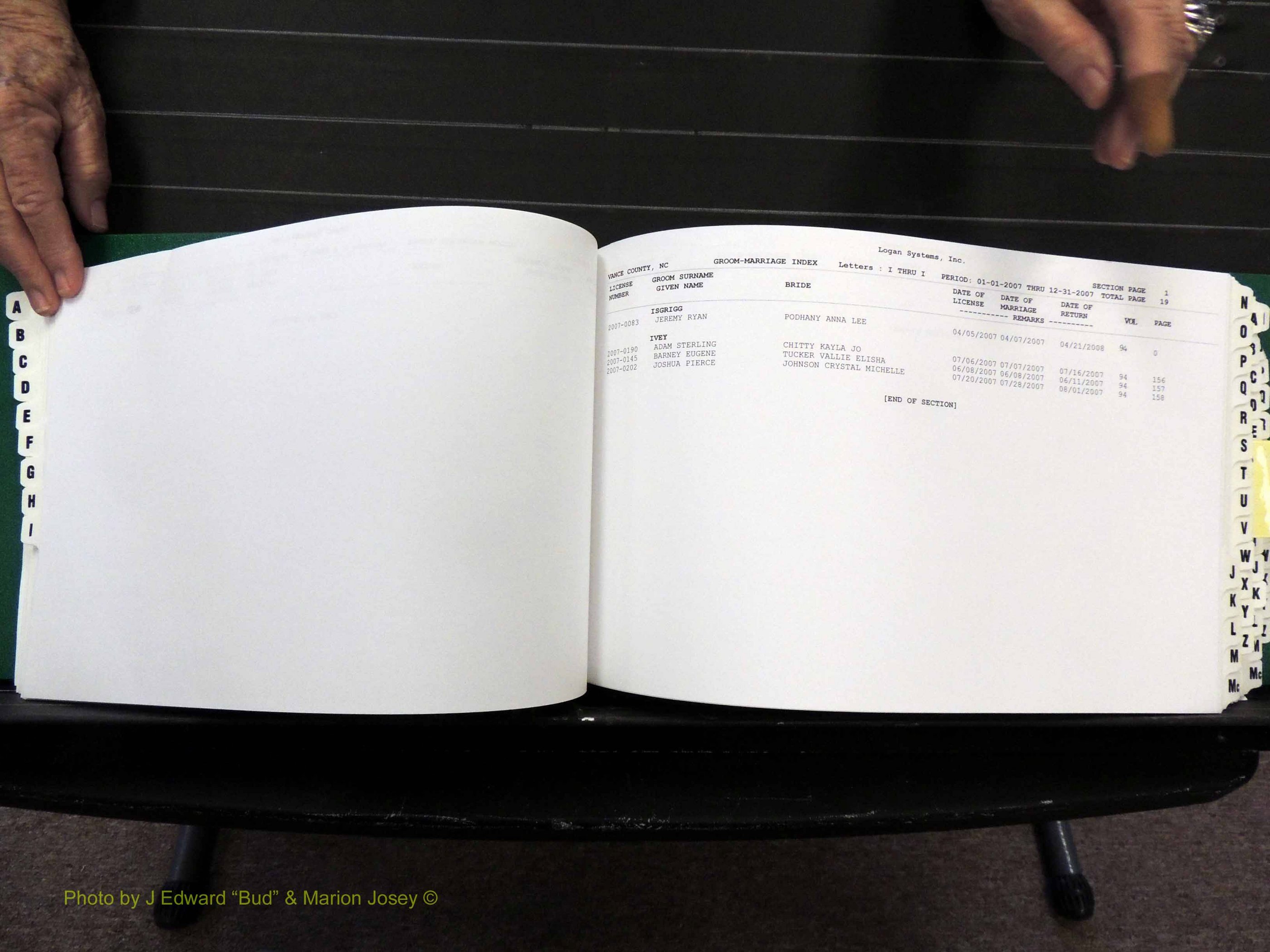 Vance Co, NC, Marriages, A-Z, 2005-2010 (159).JPG