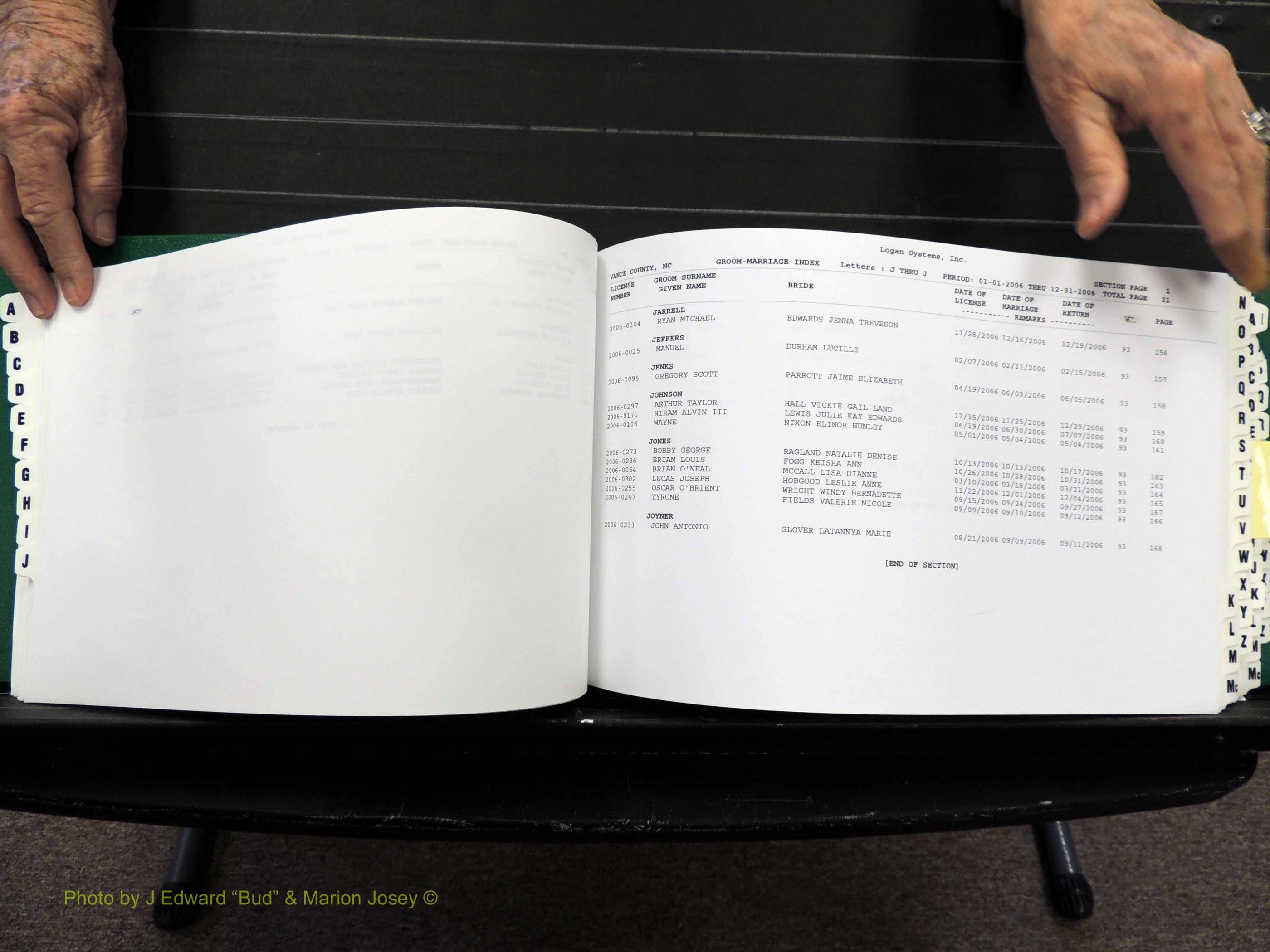 Vance Co, NC, Marriages, A-Z, 2005-2010 (161).JPG