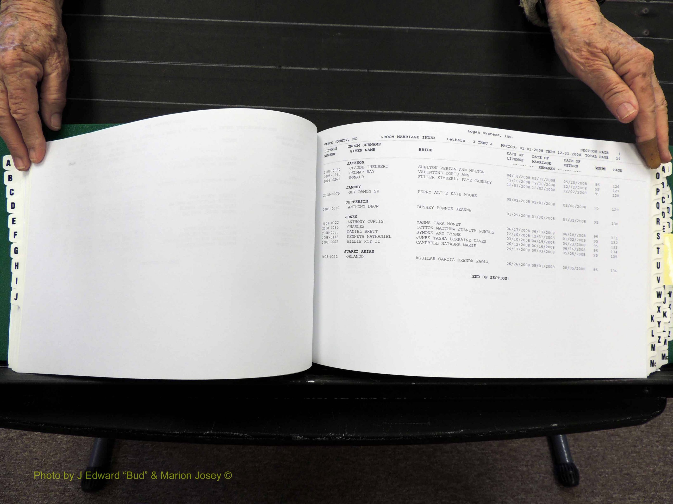 Vance Co, NC, Marriages, A-Z, 2005-2010 (163).JPG