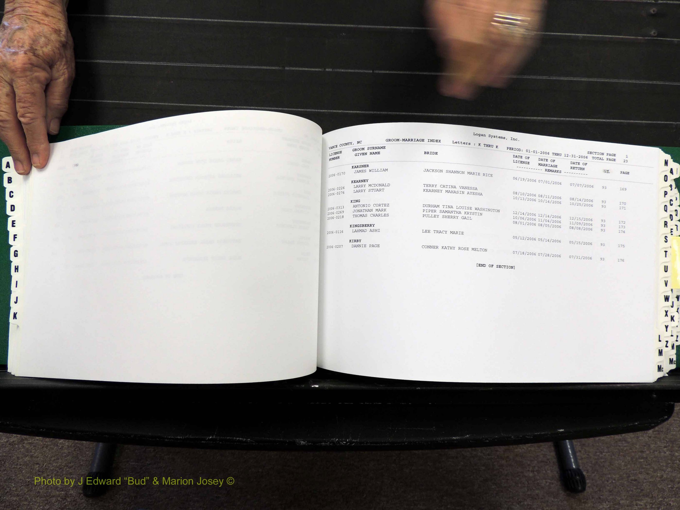 Vance Co, NC, Marriages, A-Z, 2005-2010 (167).JPG