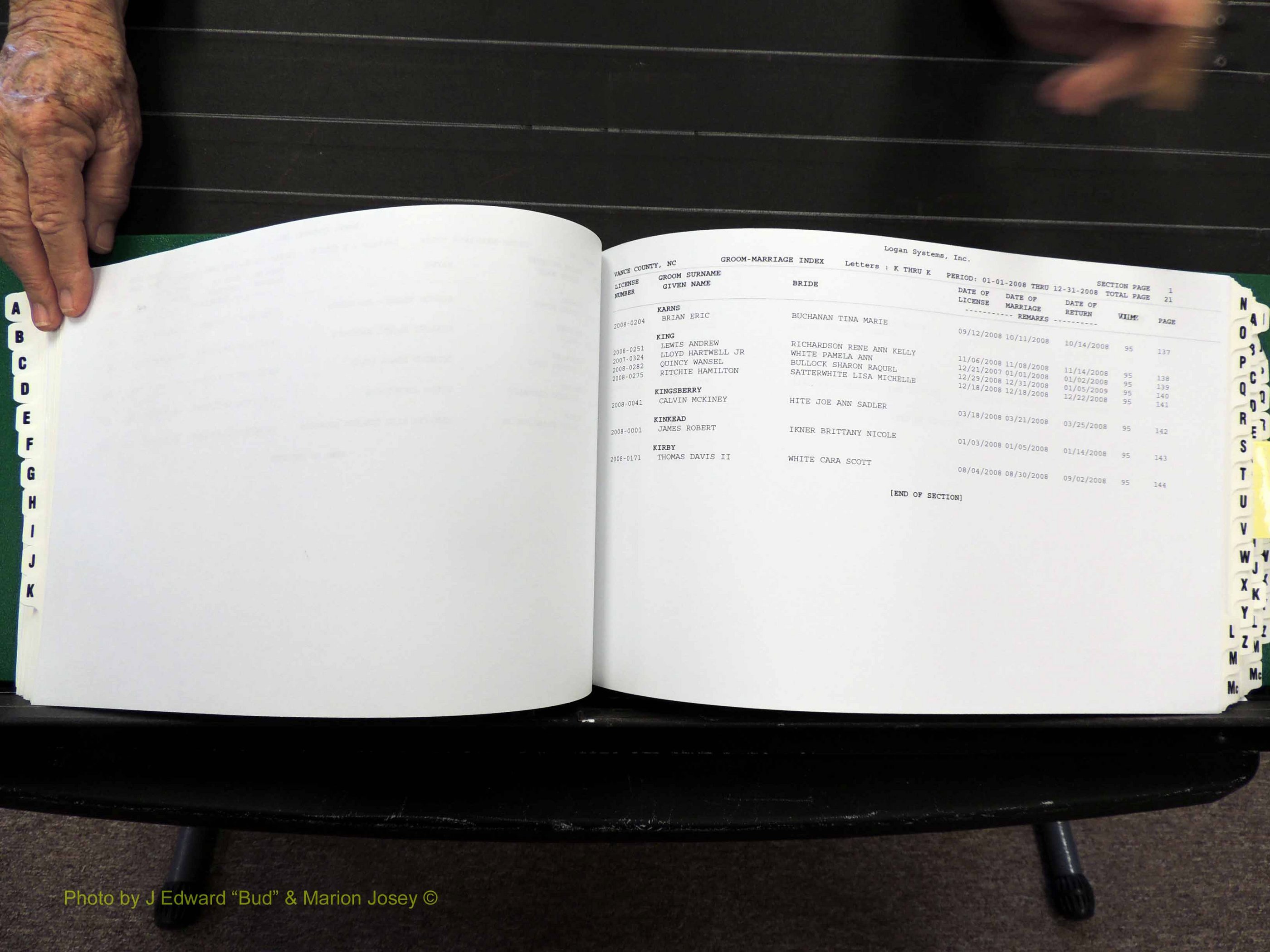 Vance Co, NC, Marriages, A-Z, 2005-2010 (169).JPG