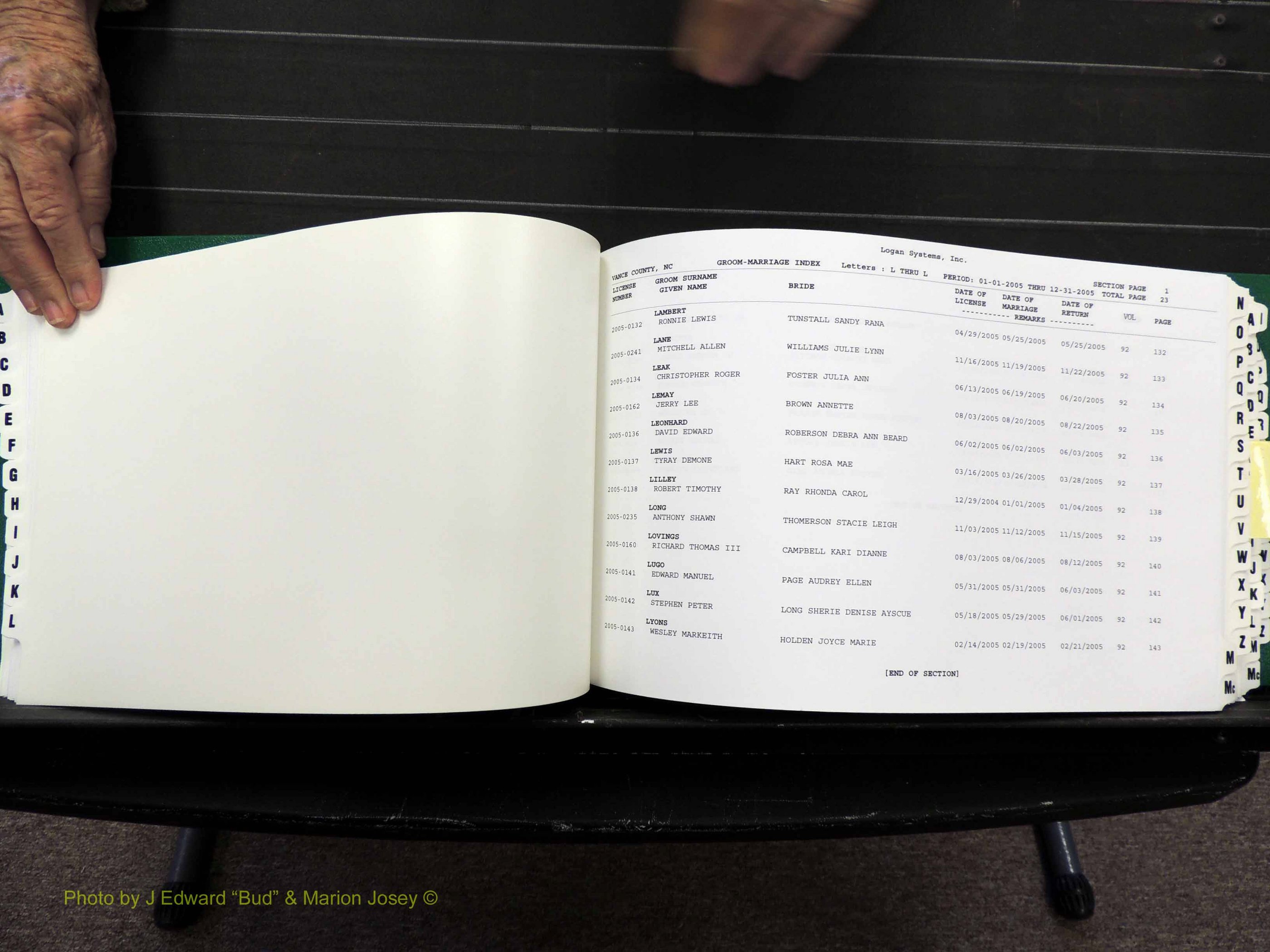 Vance Co, NC, Marriages, A-Z, 2005-2010 (172).JPG