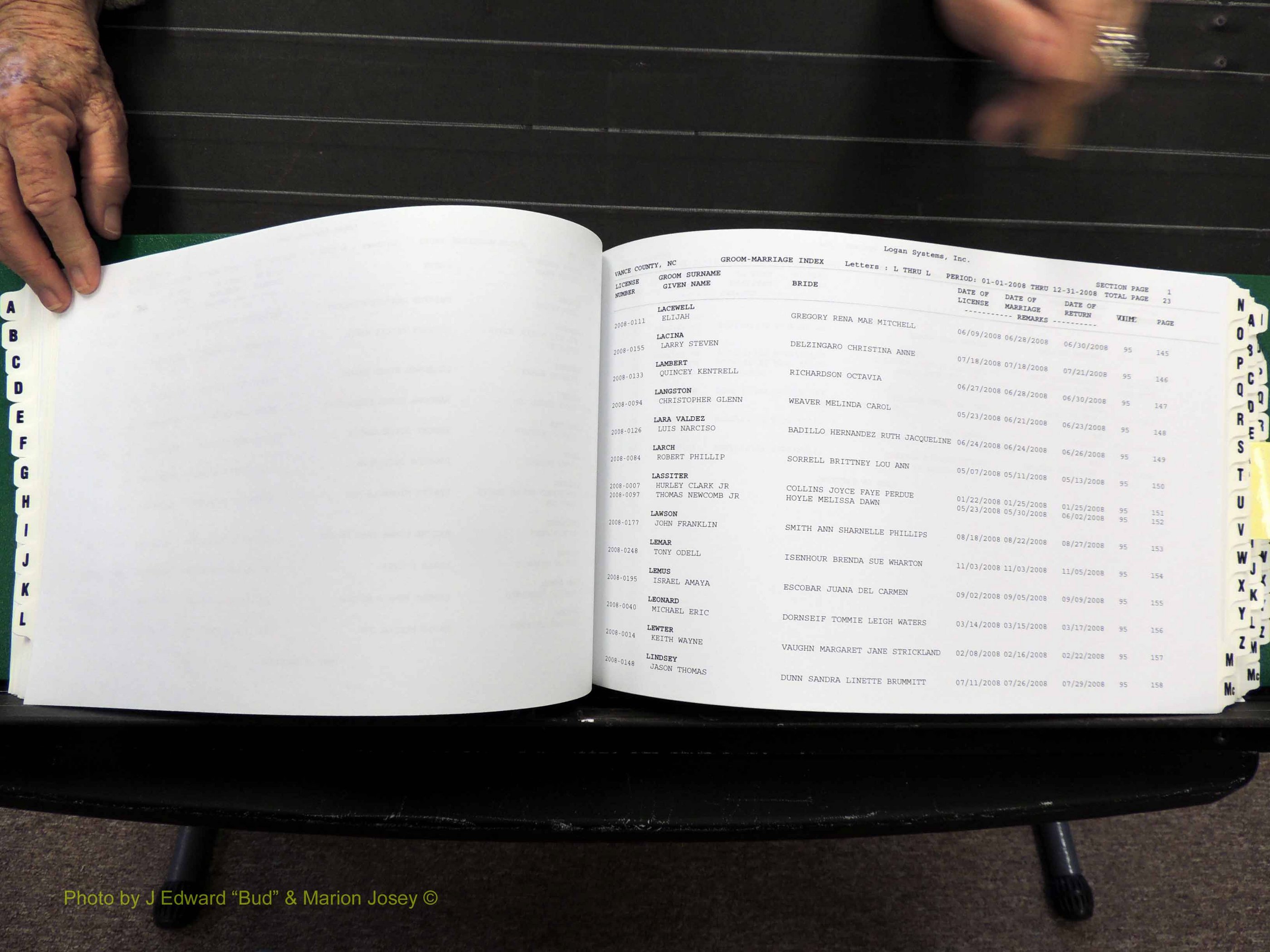 Vance Co, NC, Marriages, A-Z, 2005-2010 (175).JPG