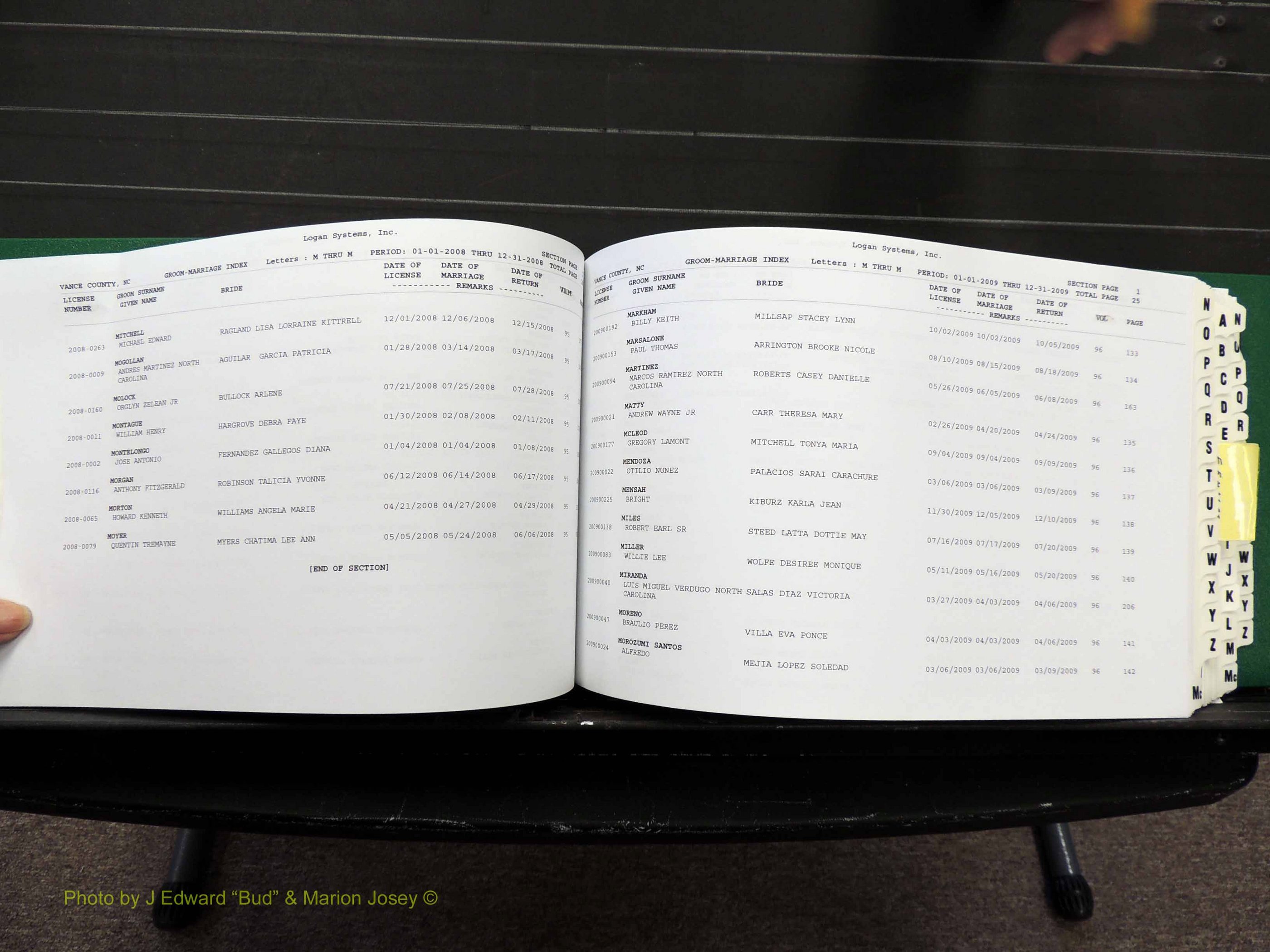 Vance Co, NC, Marriages, A-Z, 2005-2010 (182).JPG