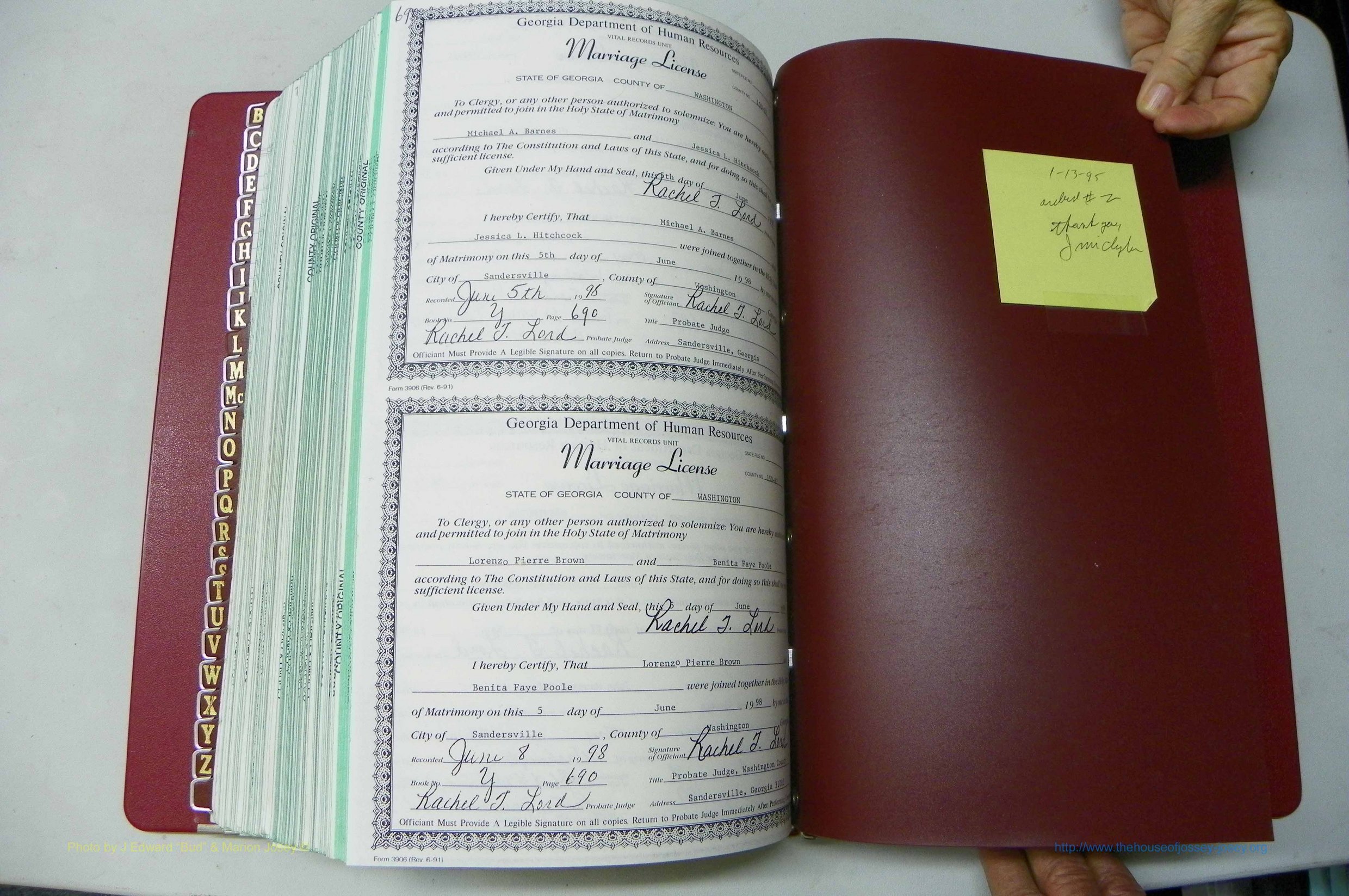 Wash GA, Marr. Book Y, 1990 - 1998, P 690.JPG