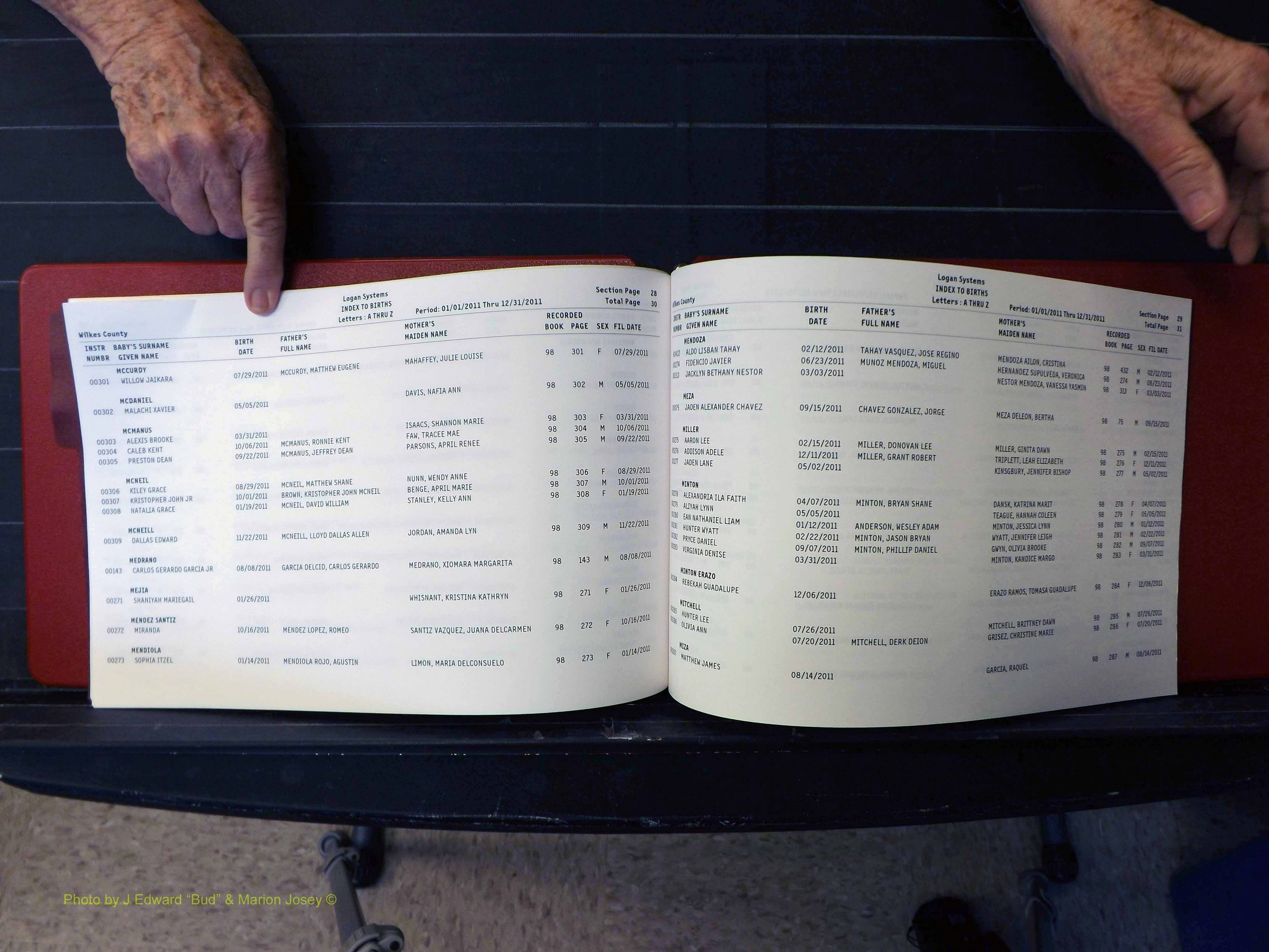 Wilkes Co, NC, Births & Deaths, A-Z, 2011-2012 (136).JPG