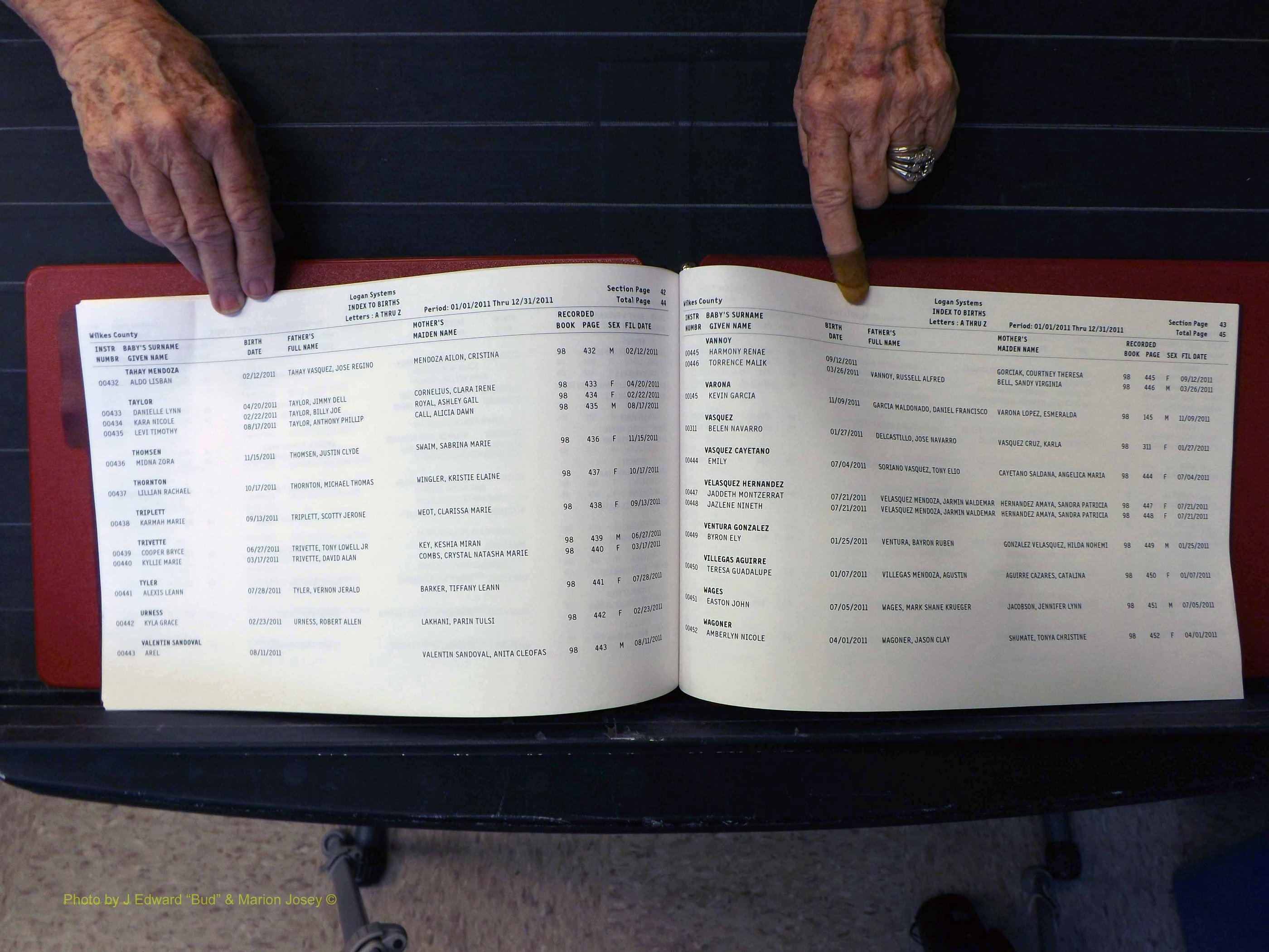 Wilkes Co, NC, Births & Deaths, A-Z, 2011-2012 (143).JPG